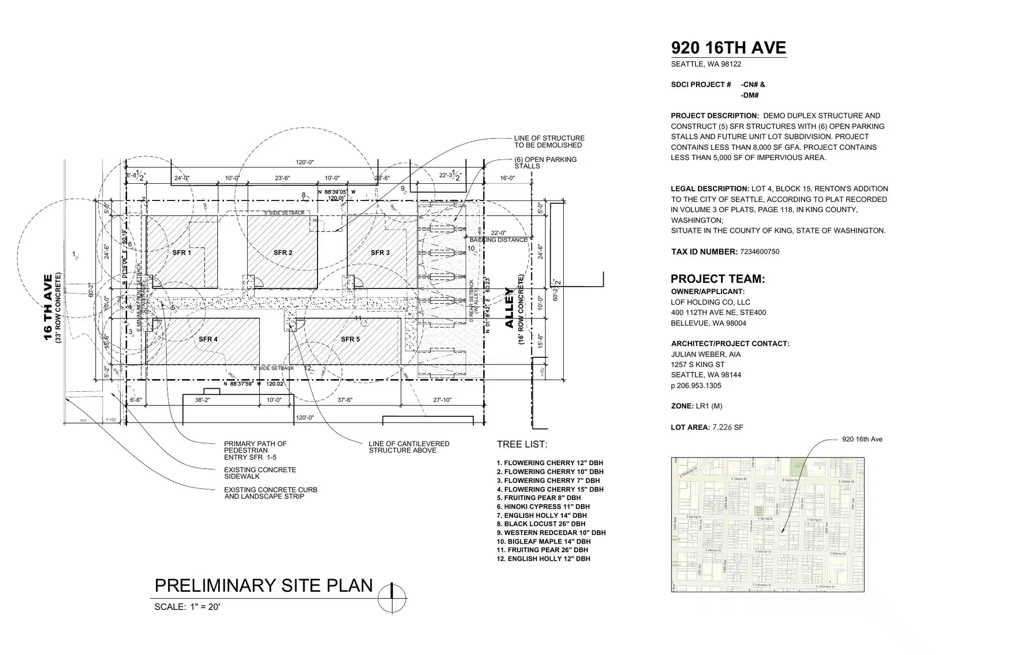 Site plan for 922 A 16th Ave