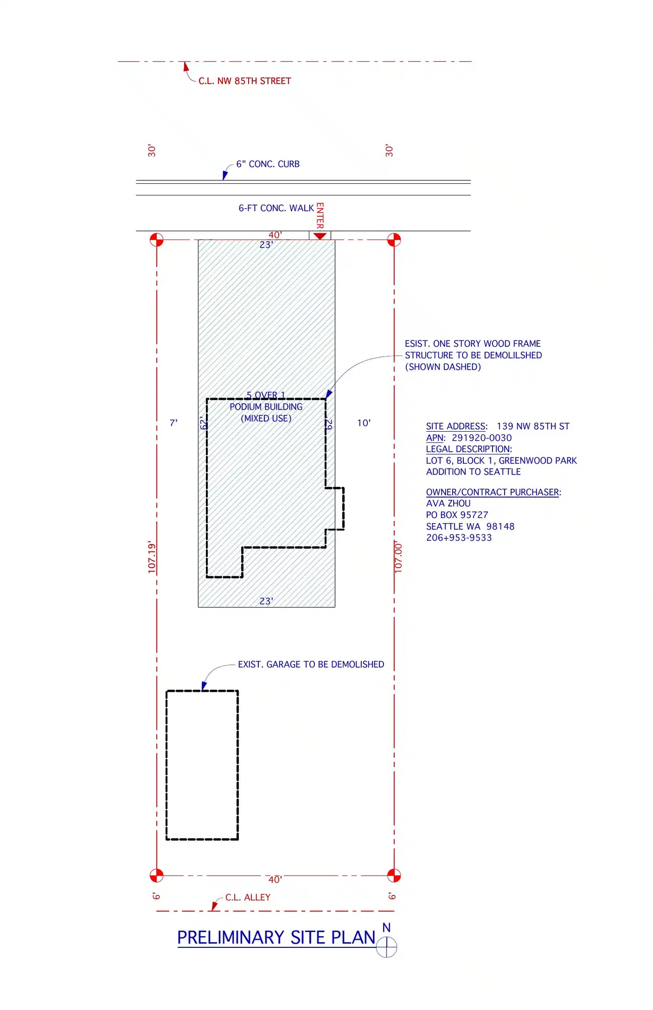 Site plan for 139 NW 85th St