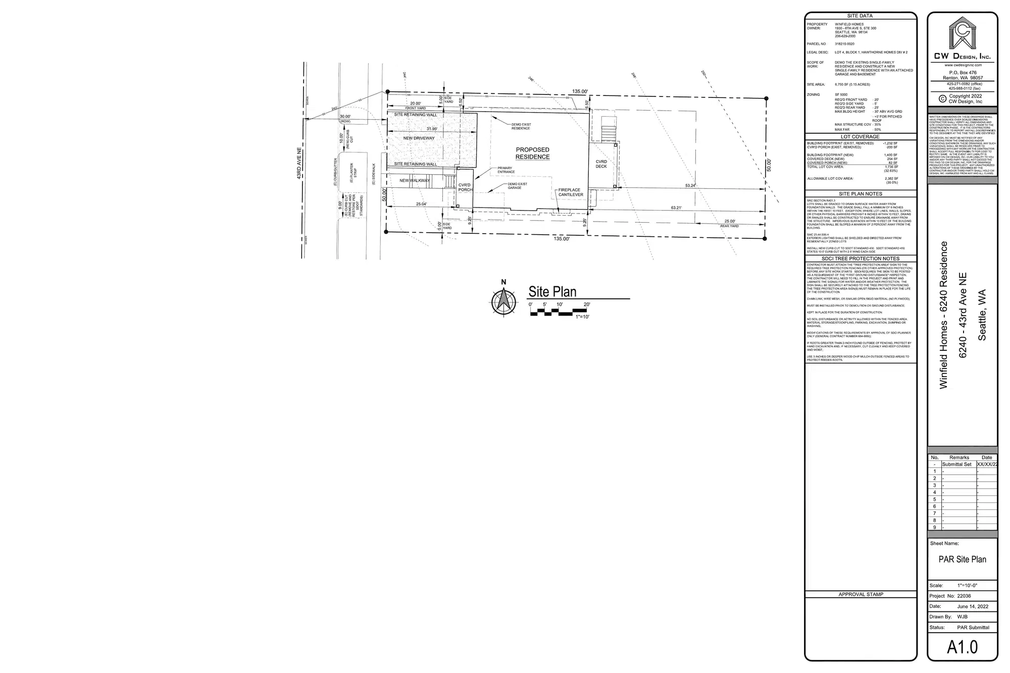 Site plan for 6240 43rd Ave NE