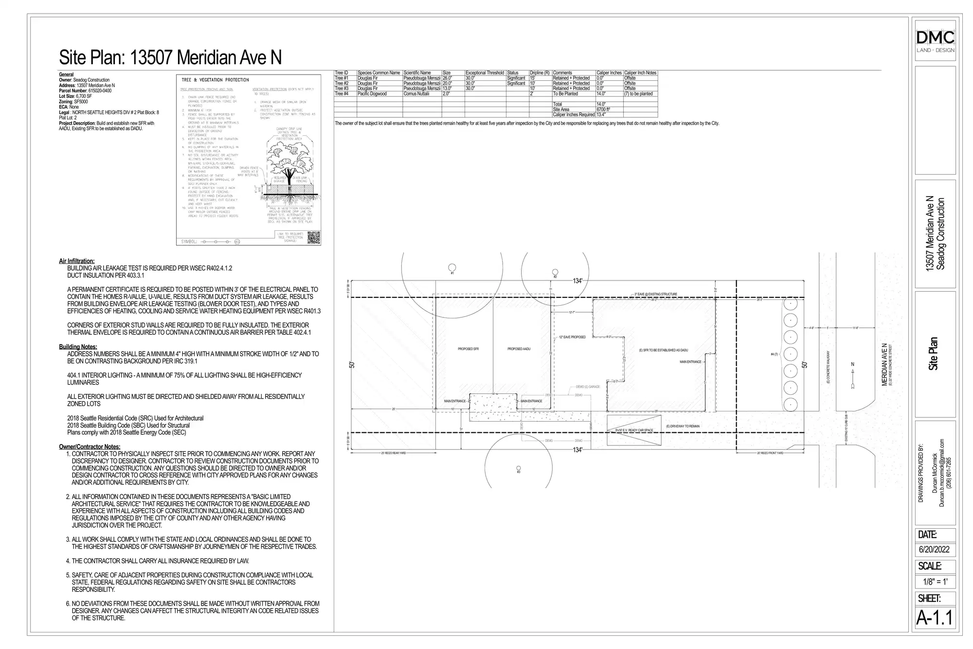 Site plan for 13505 Meridian Ave N