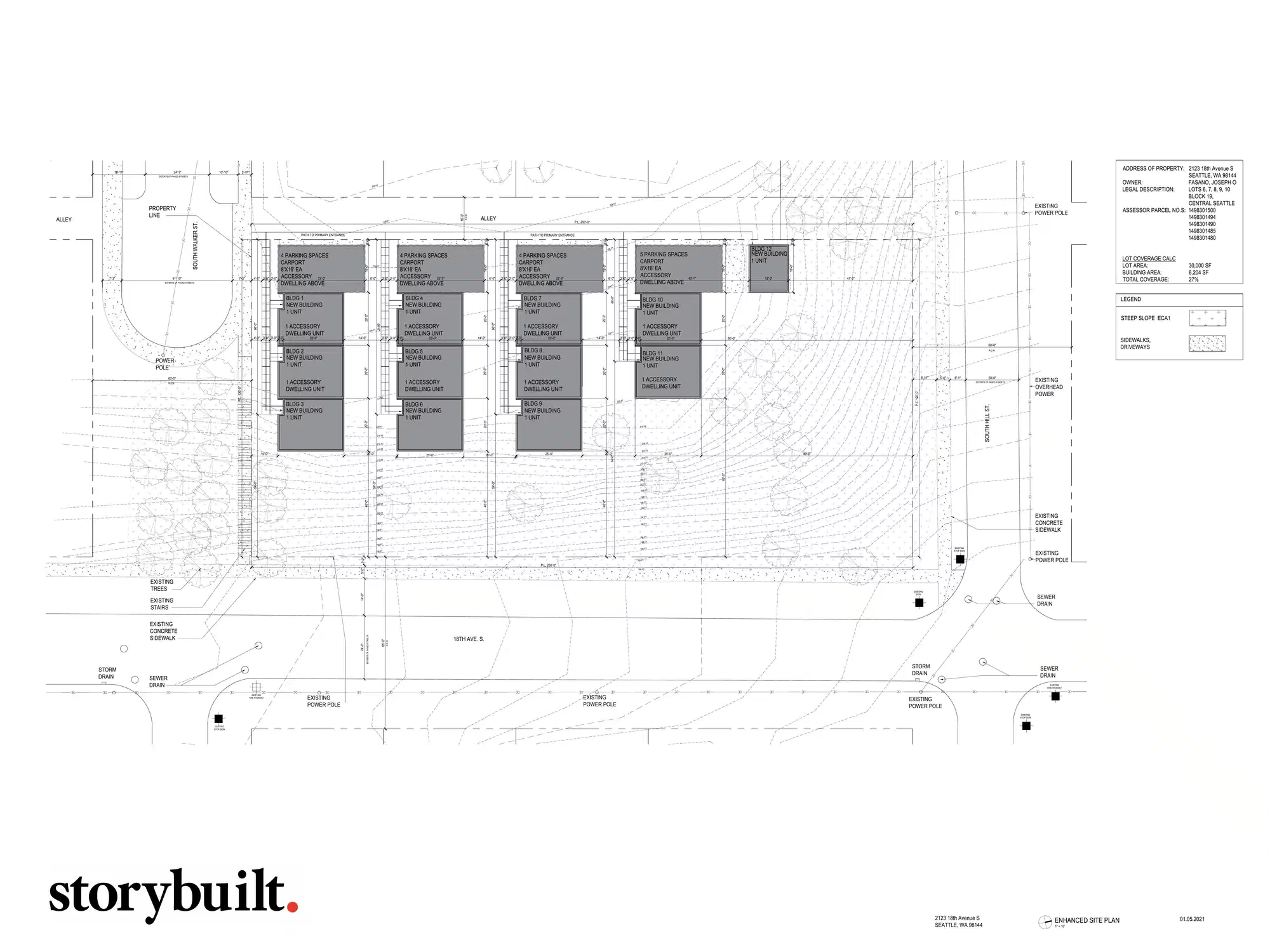 Site plan for 2101 18th Ave S