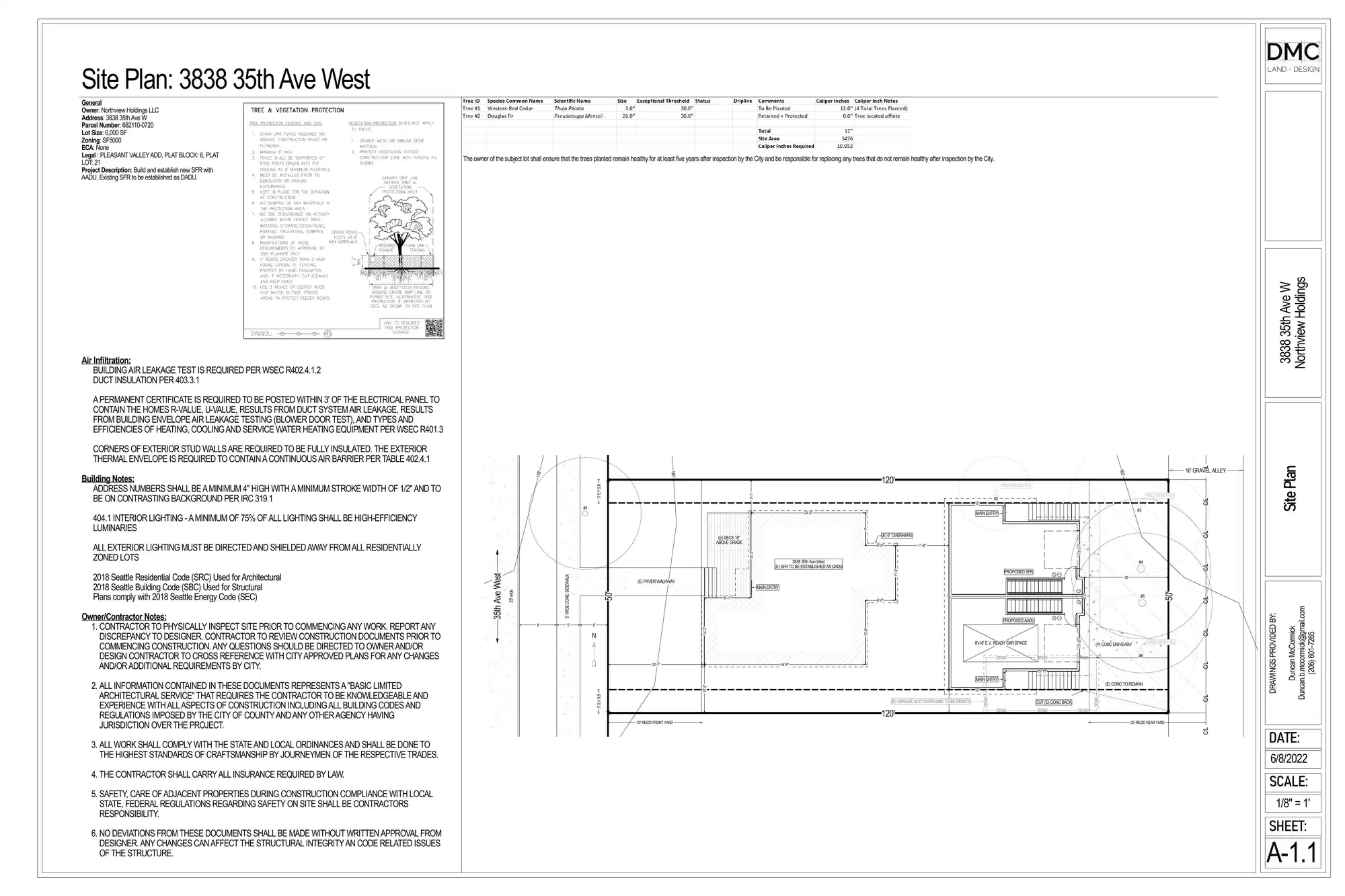 Site plan for 3836 35th Ave W