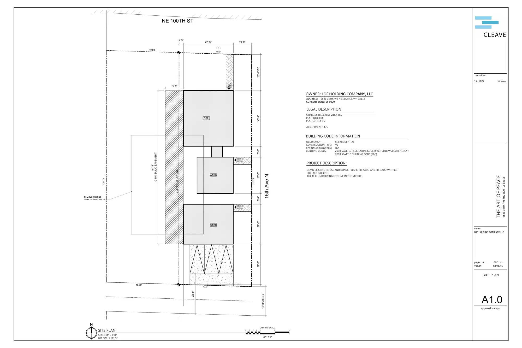 Site plan for 1261 NE 100th St