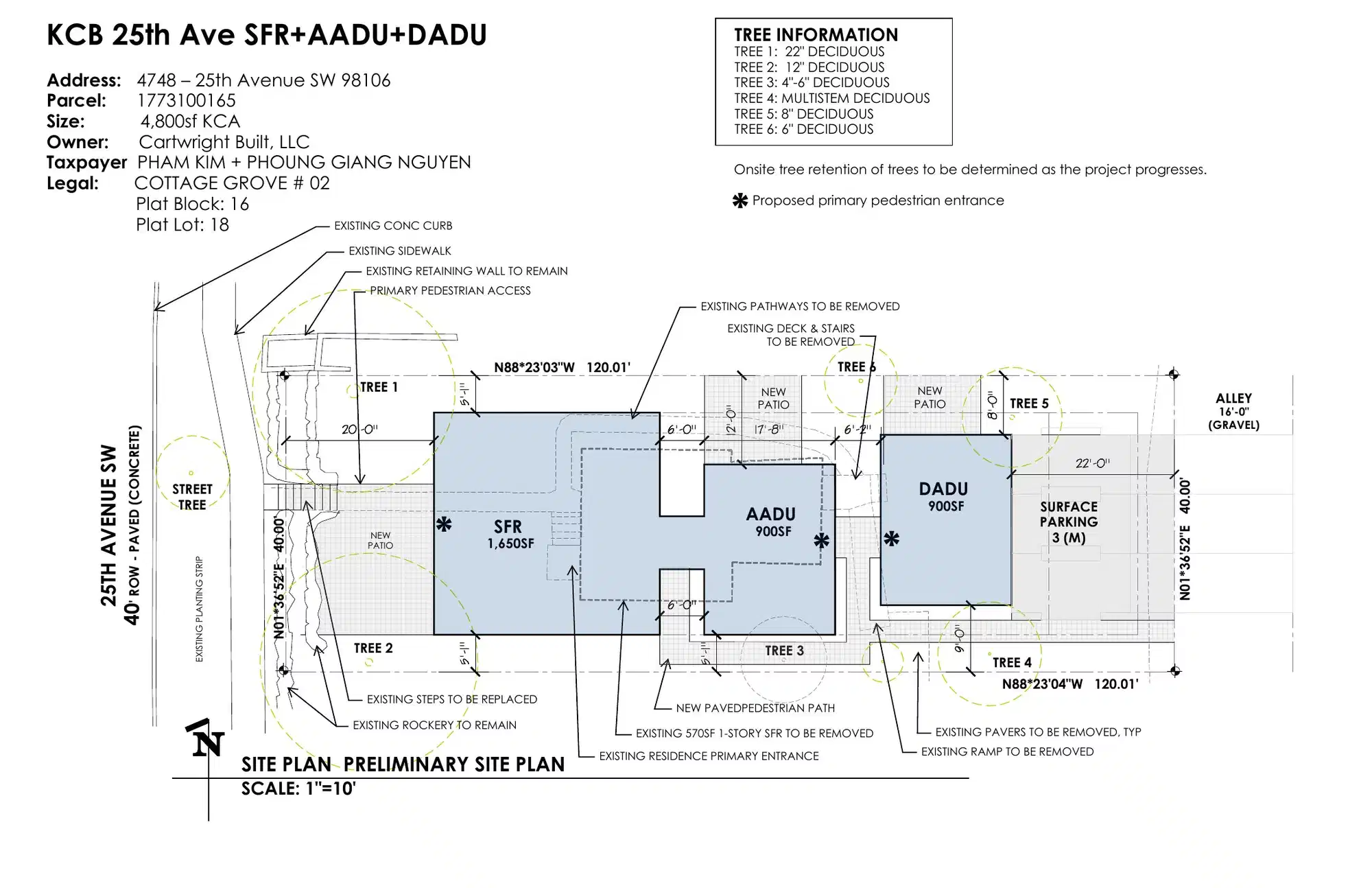 Site plan for 4748 25th Ave SW