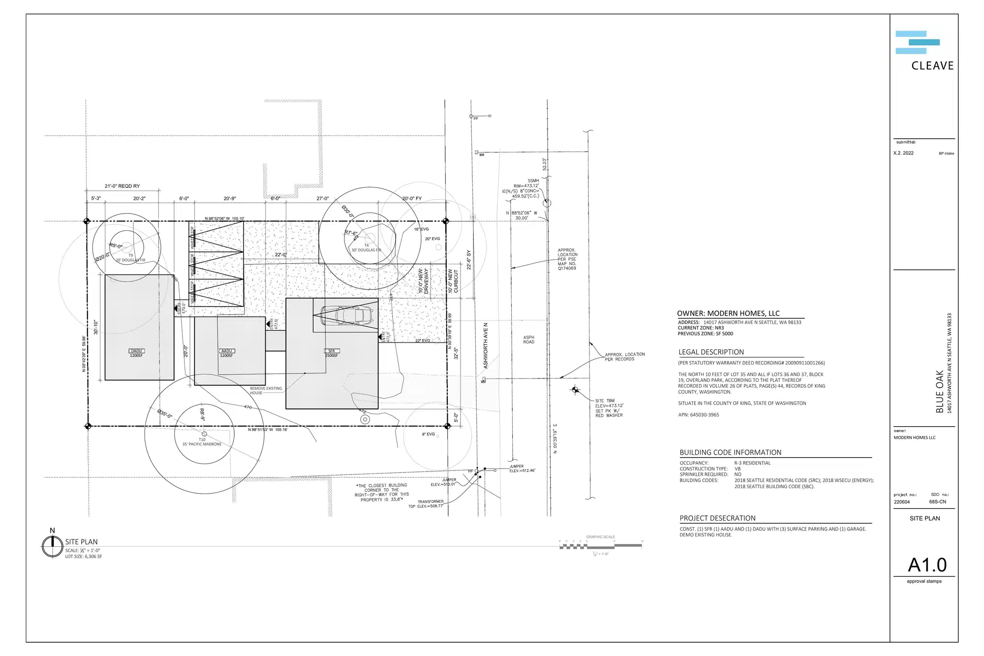 Site plan for 14017 Ashworth Ave N