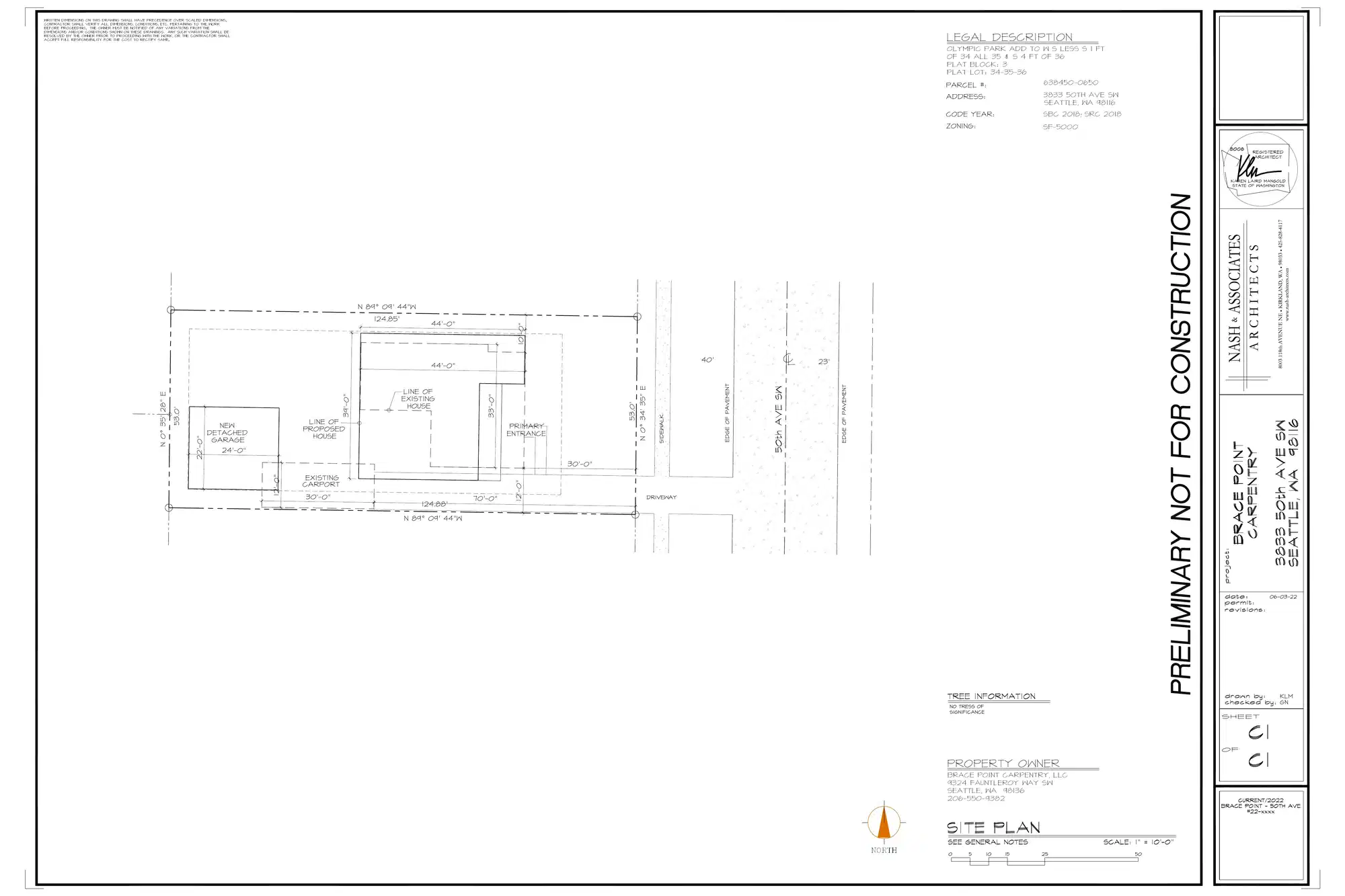 Site plan for 3833 50th Ave SW