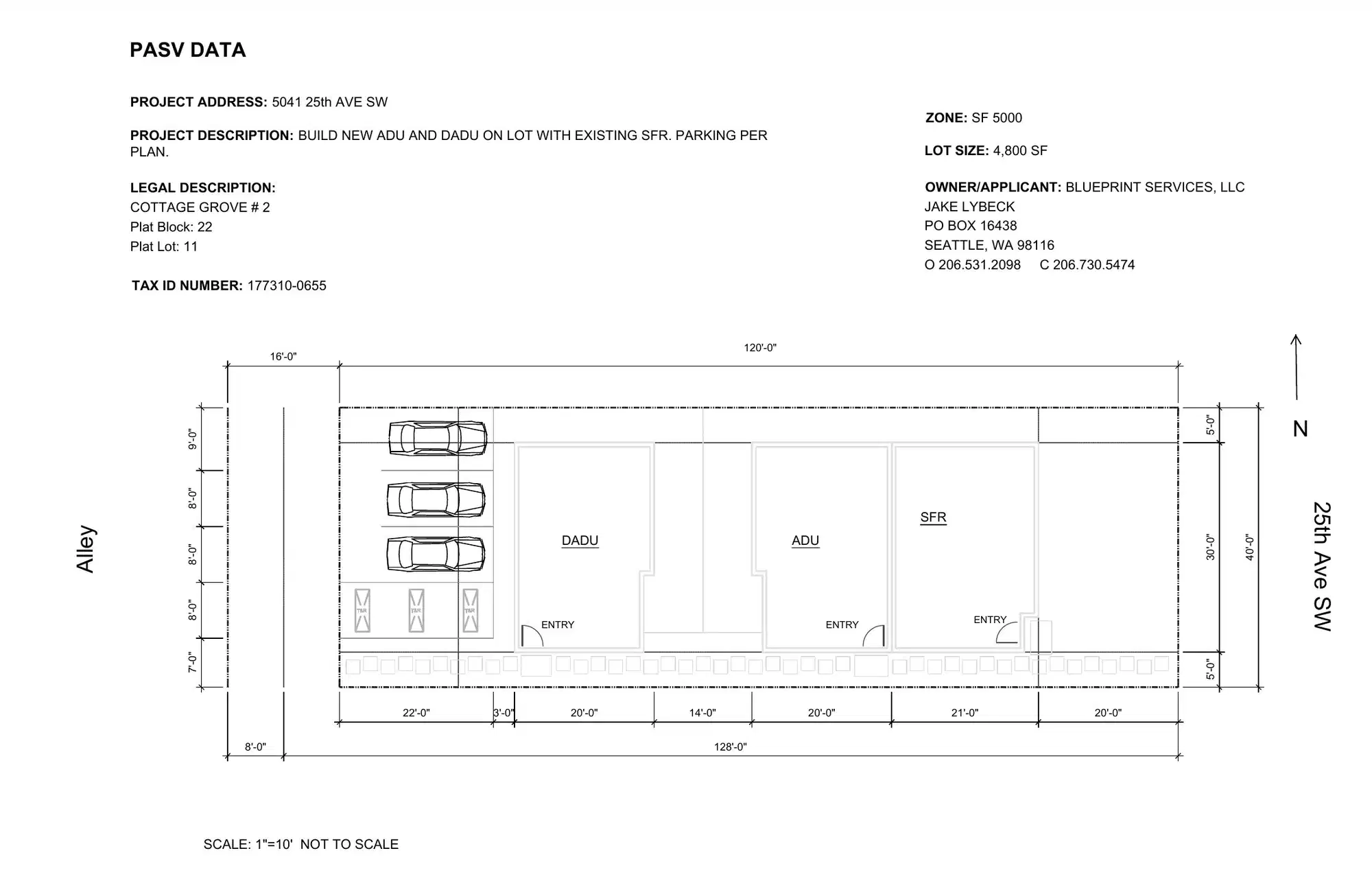 Site plan for 5041 25th Ave SW