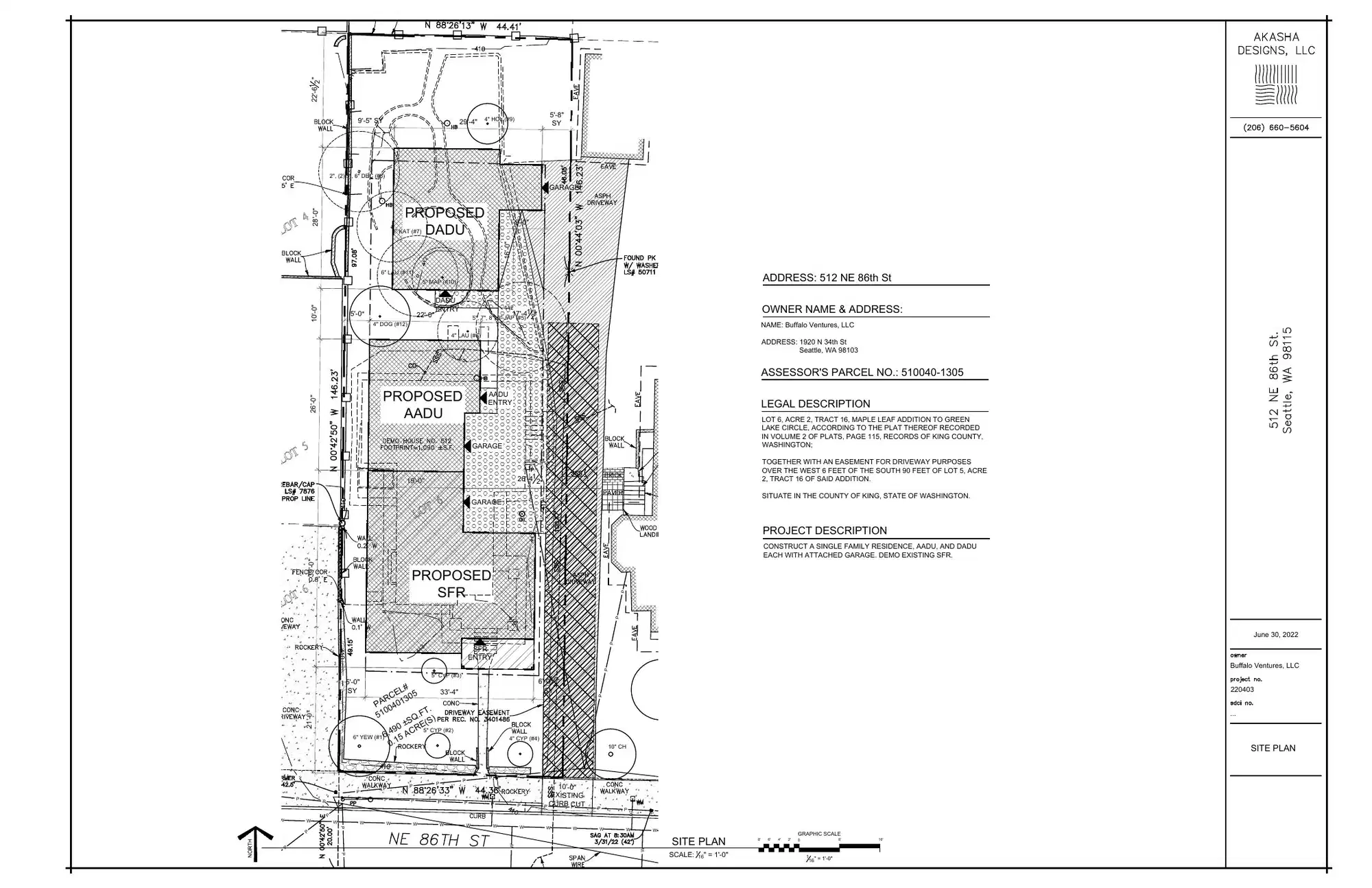 Site plan for 512 NE 86th St