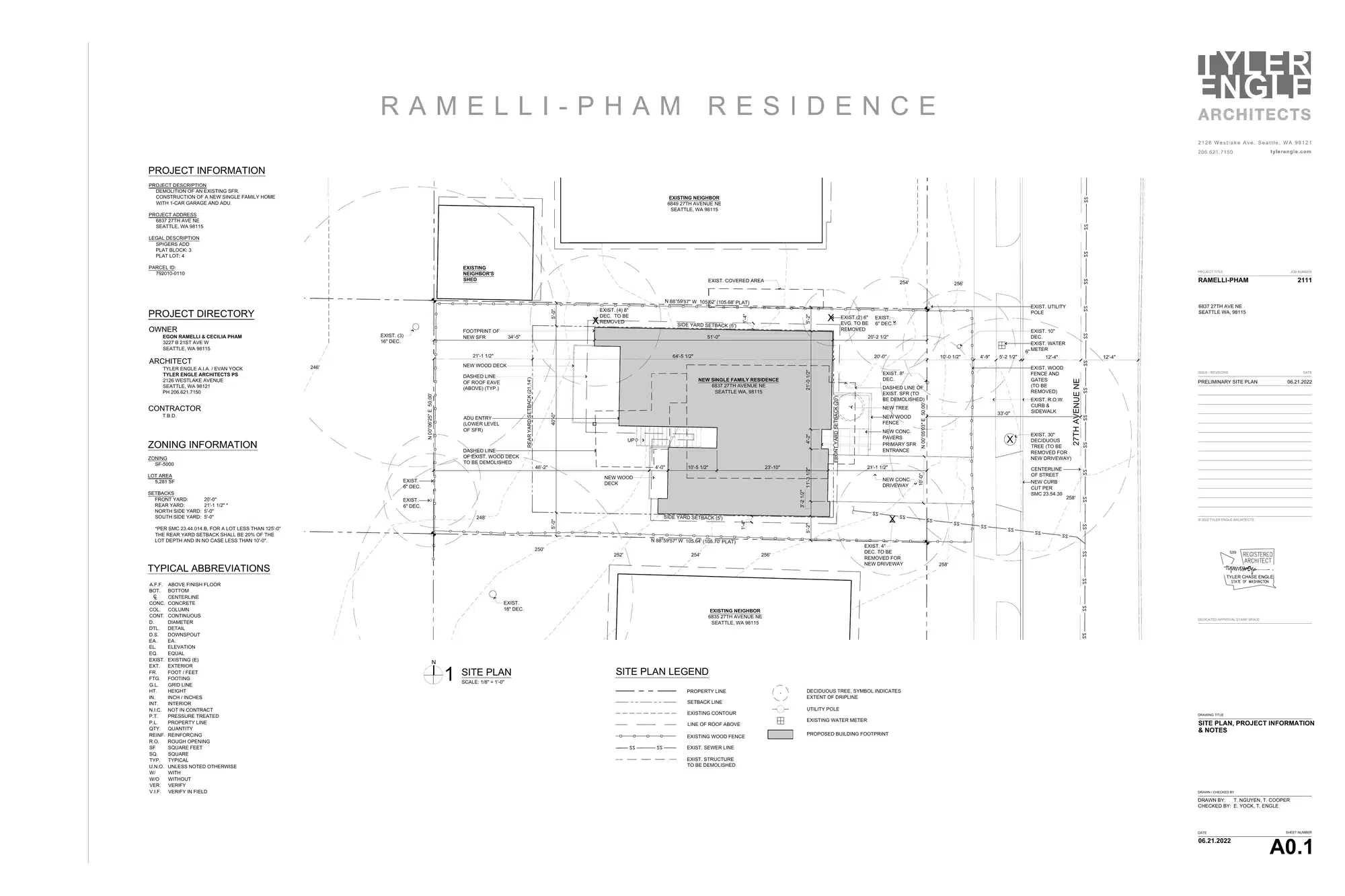 Site plan for 6837 27th Ave NE