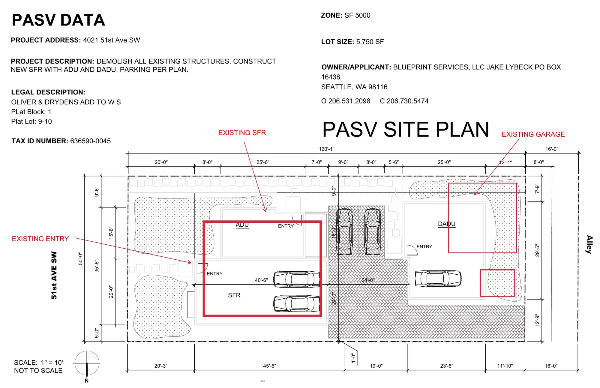 Site plan for 4023 51st Ave SW