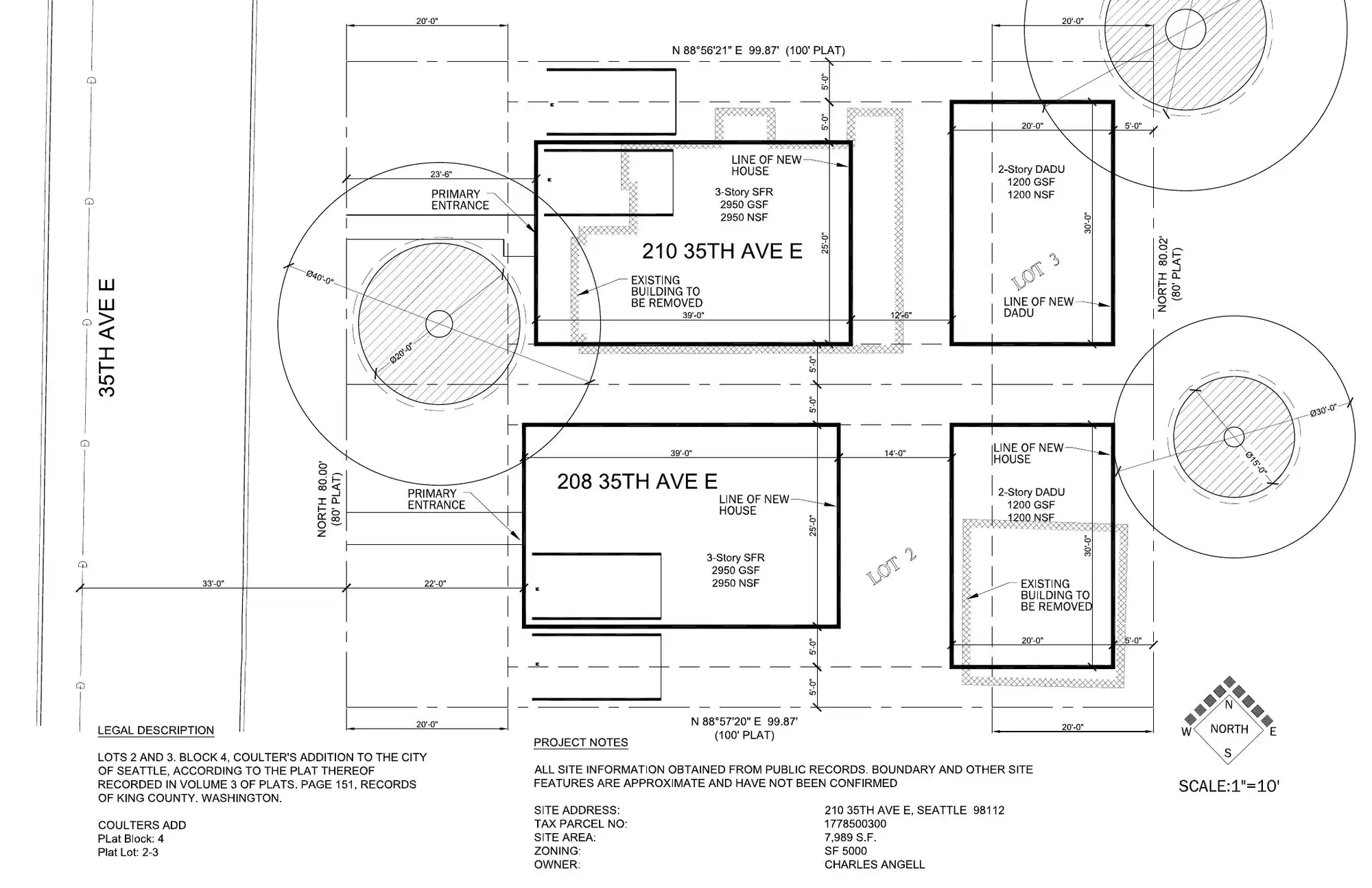 Site plan for 210 35th Ave E
