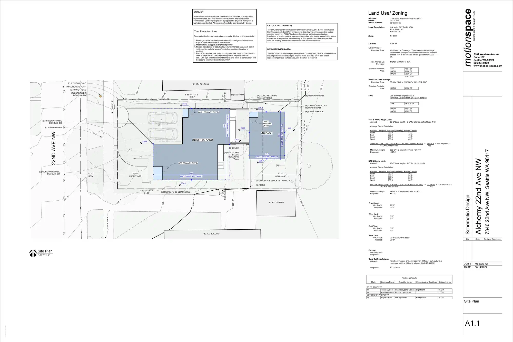 Site plan for 7344 22nd Ave NW