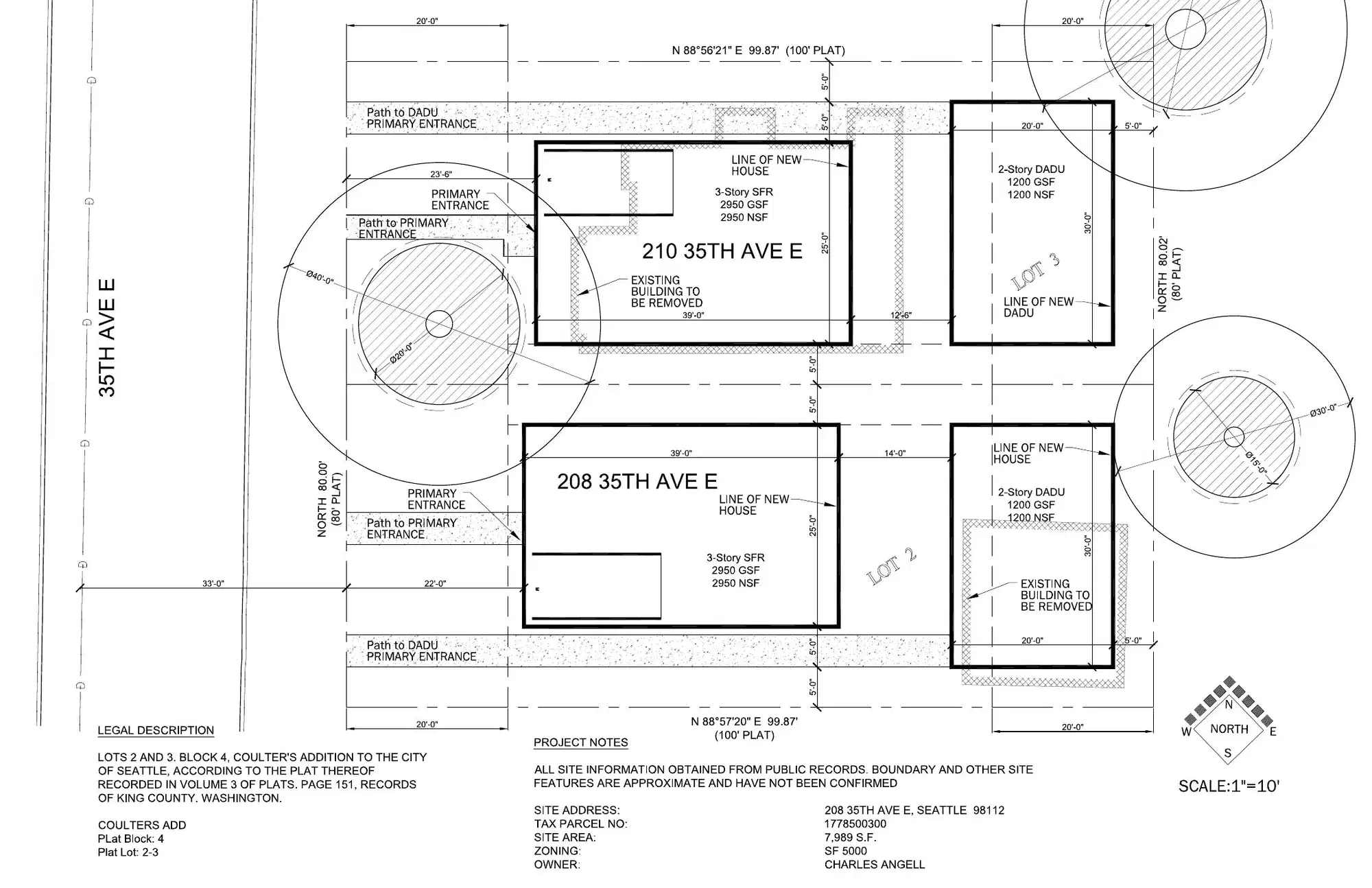 Site plan for 208 35th Ave E