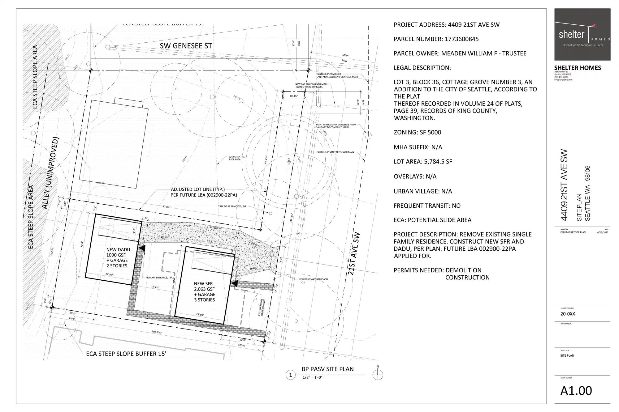 Site plan for 4409 21st Ave SW