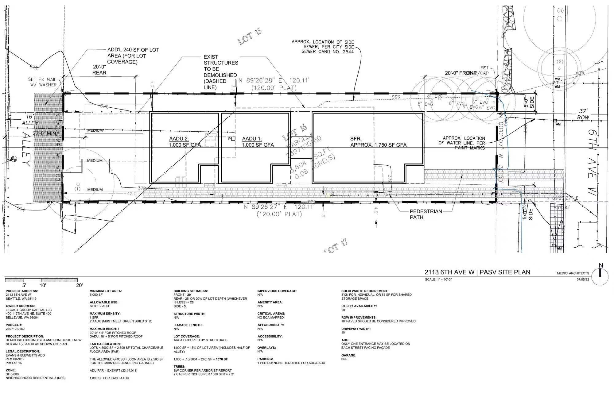 Site plan for 2113 6th Ave W