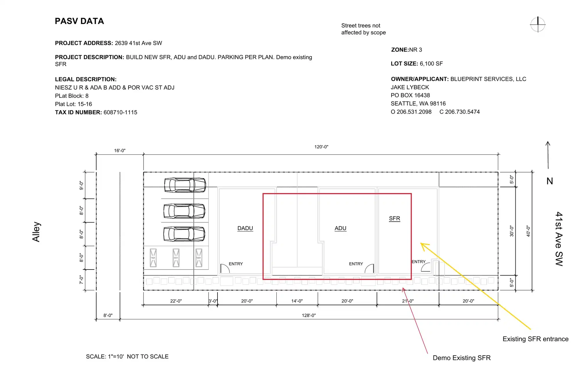 Site plan for 2639 41st Ave SW