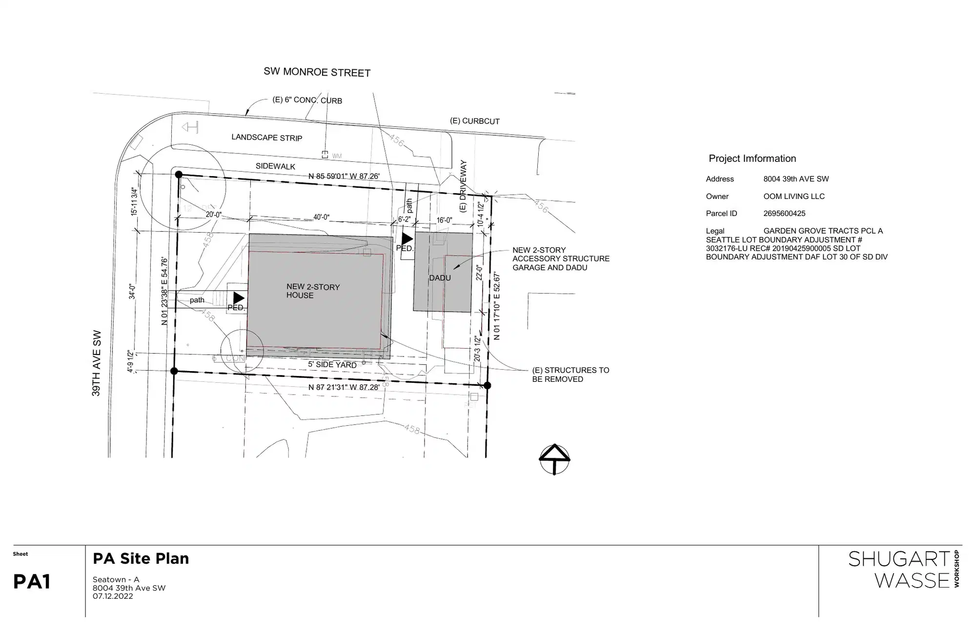 Site plan for 8004 39th Ave SW