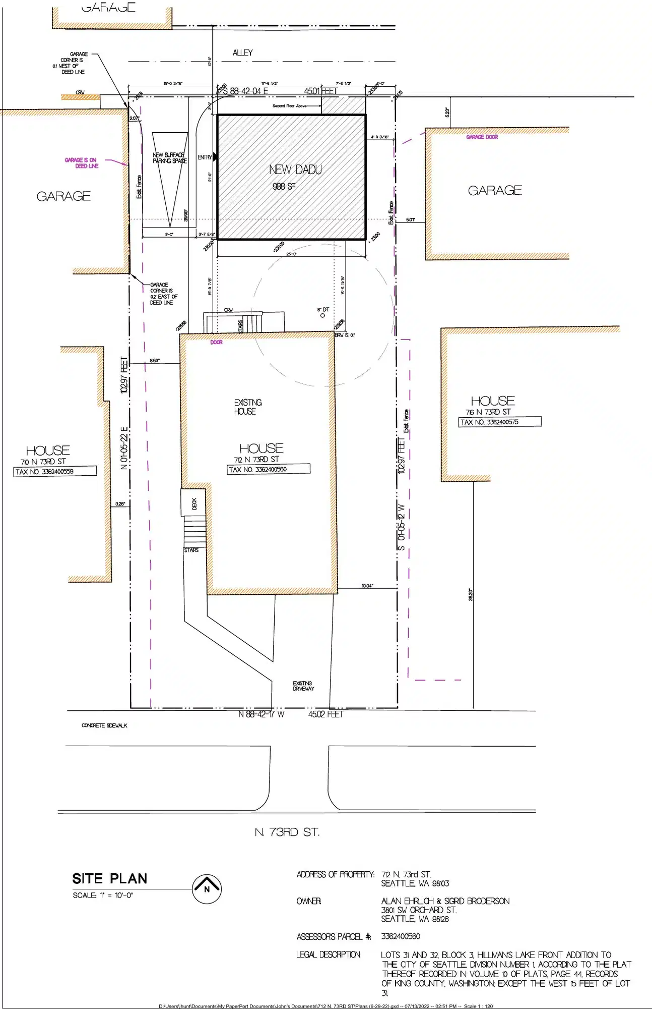 Site plan for 714 N 73rd St