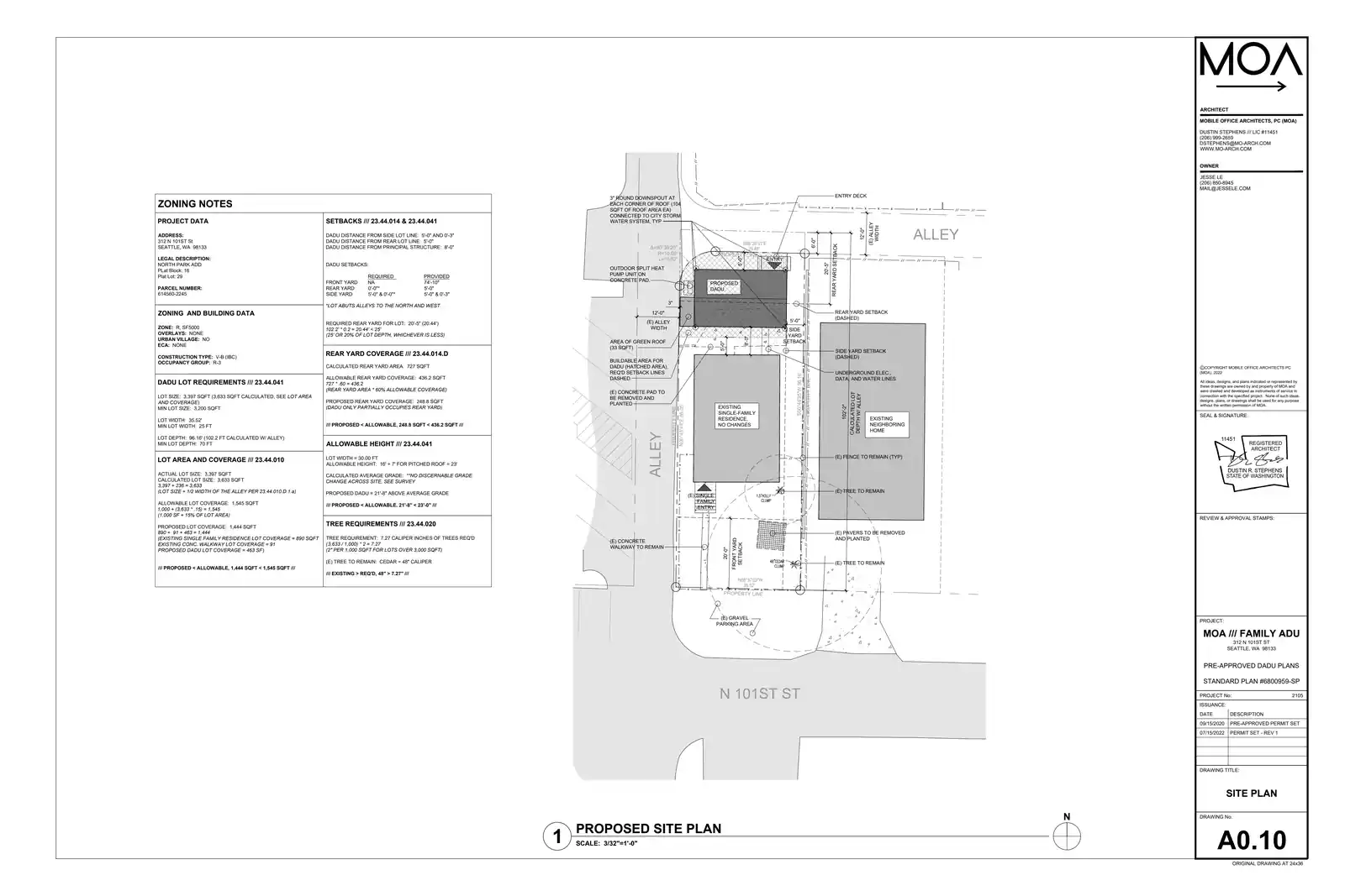 Site plan for 314 N 101st St