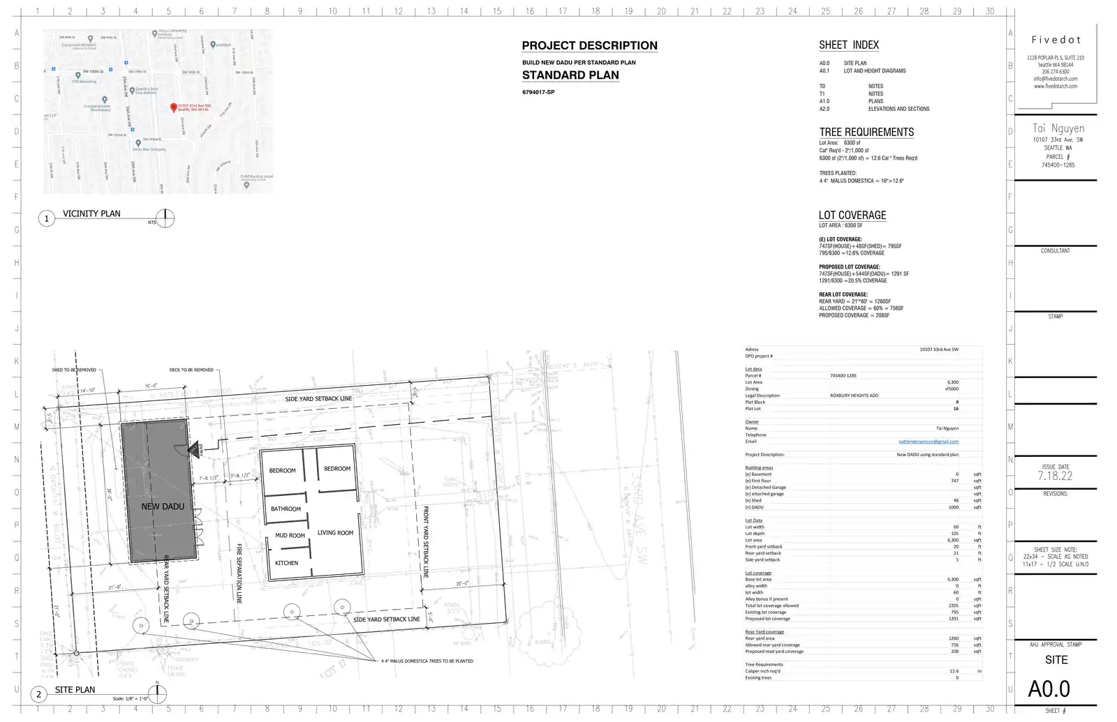Site plan for 10105 33rd Ave SW