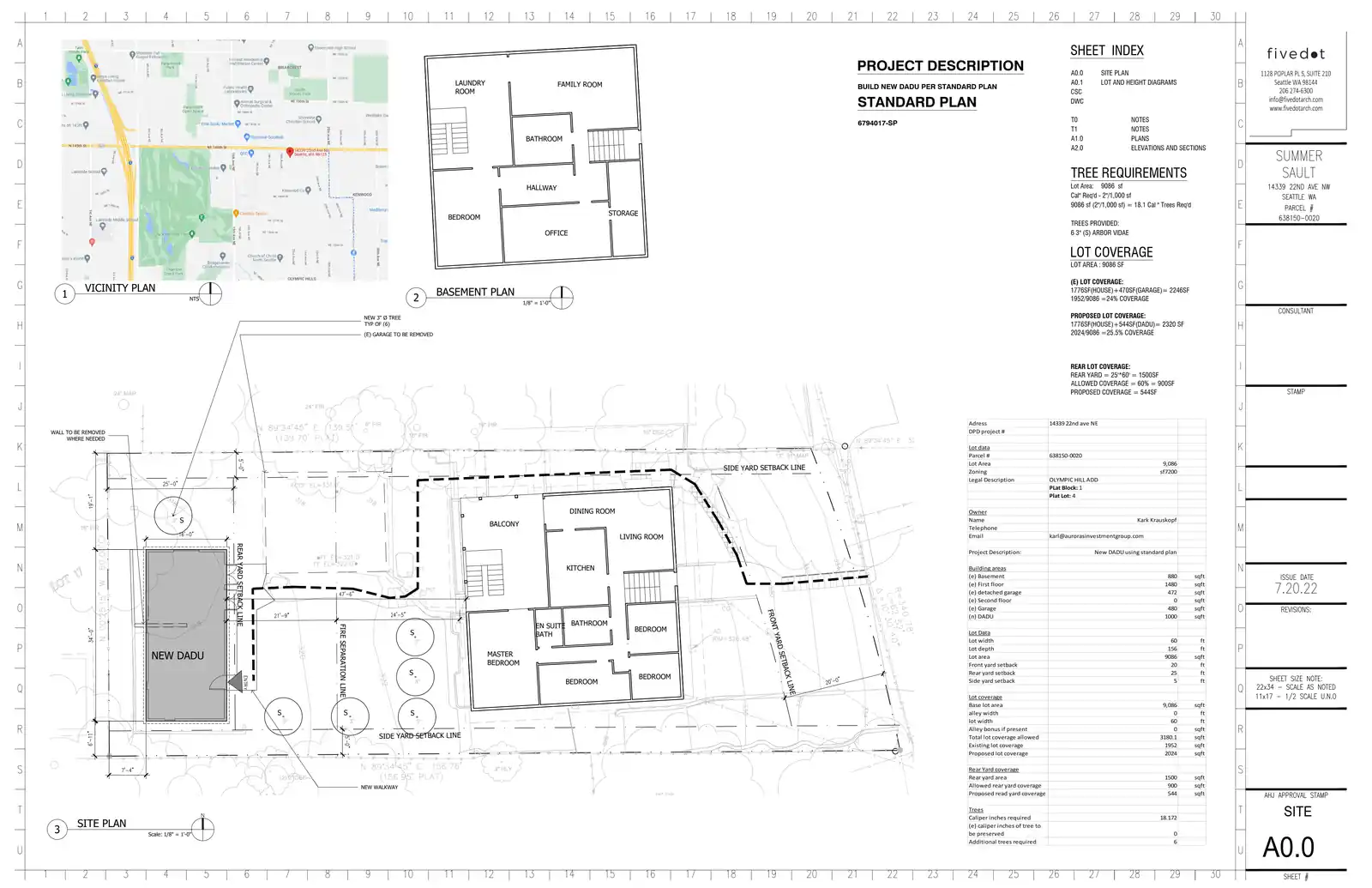 Site plan for 14337 22nd Ave NE