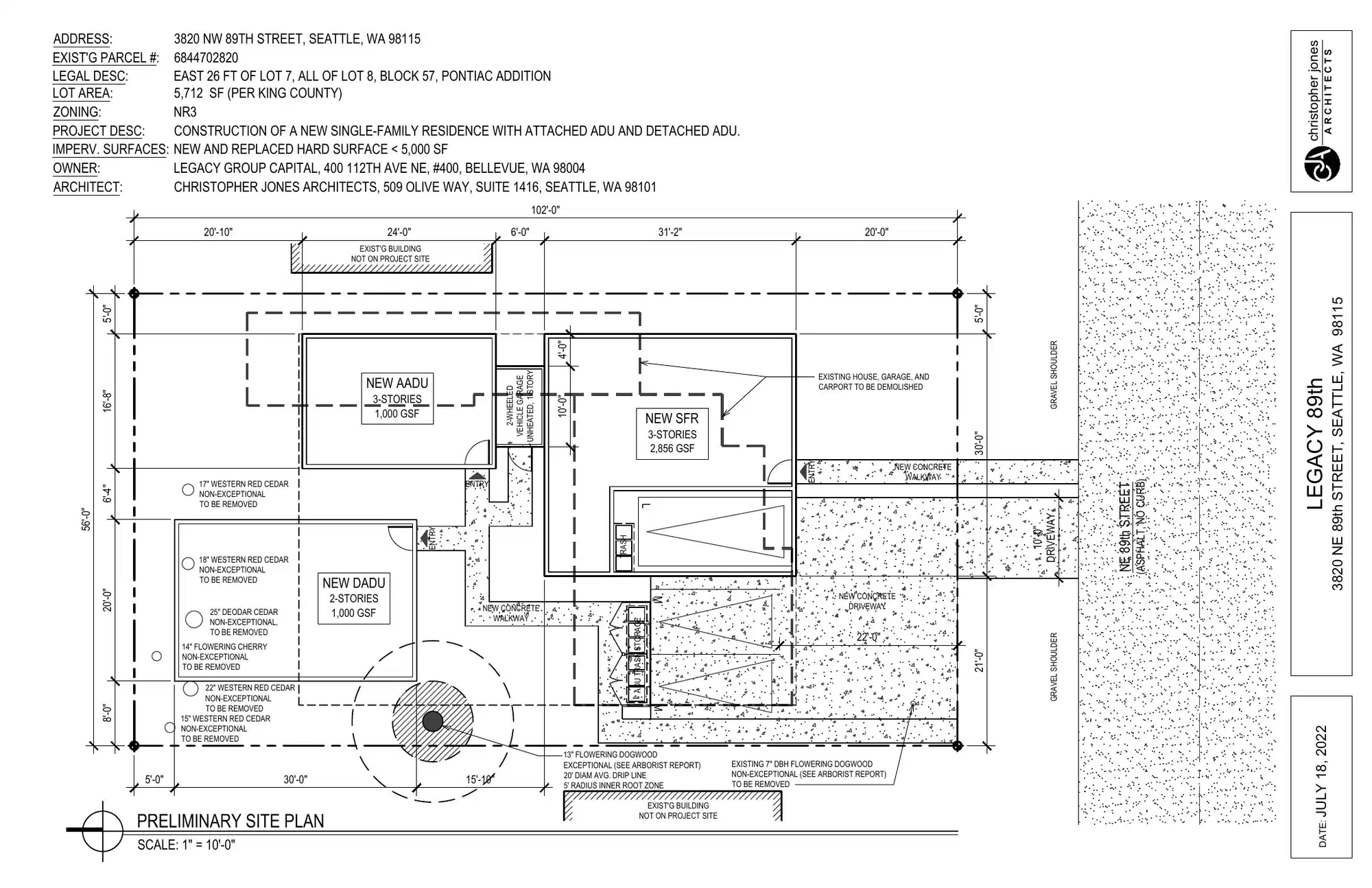 Site plan for 3820 NE 89th St