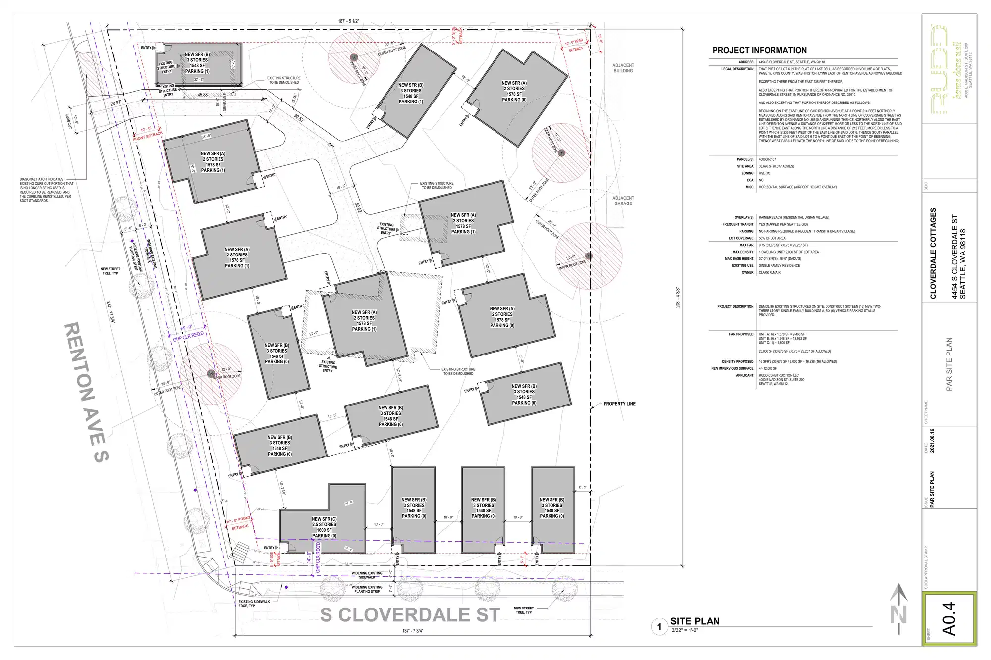 Site plan for 8440 Renton Ave S