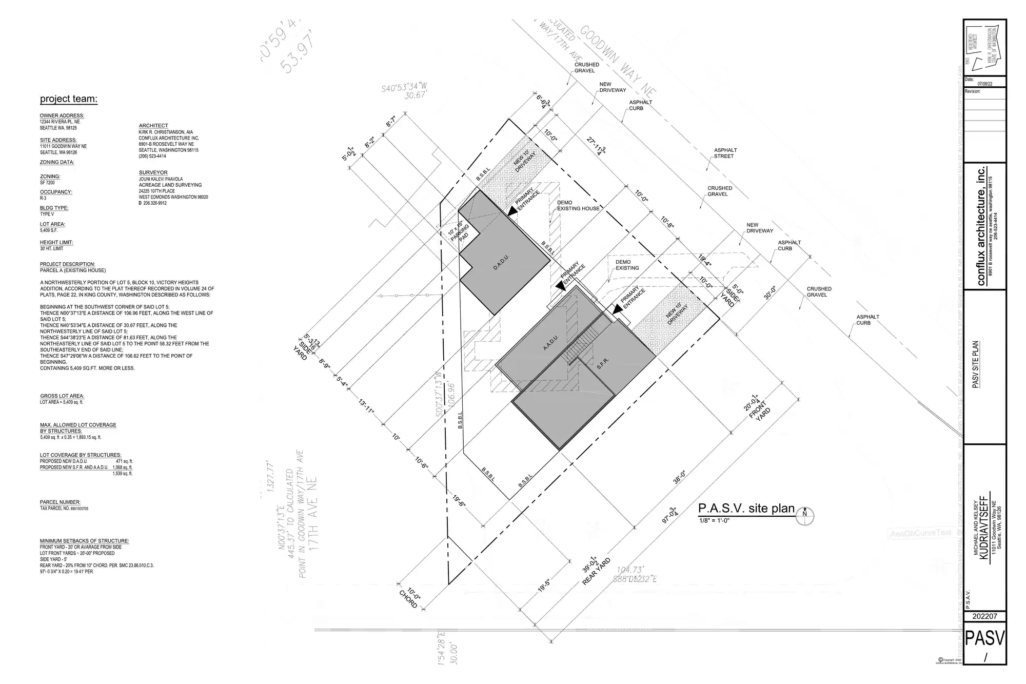 Site plan for 11011 Goodwin Way NE