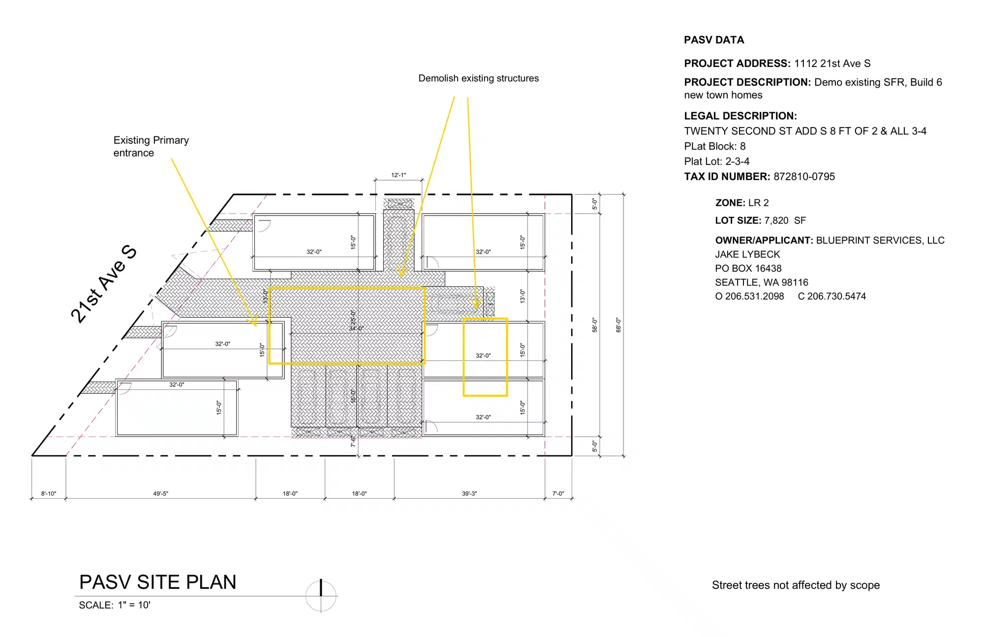 Site plan for 1112 21st Ave S