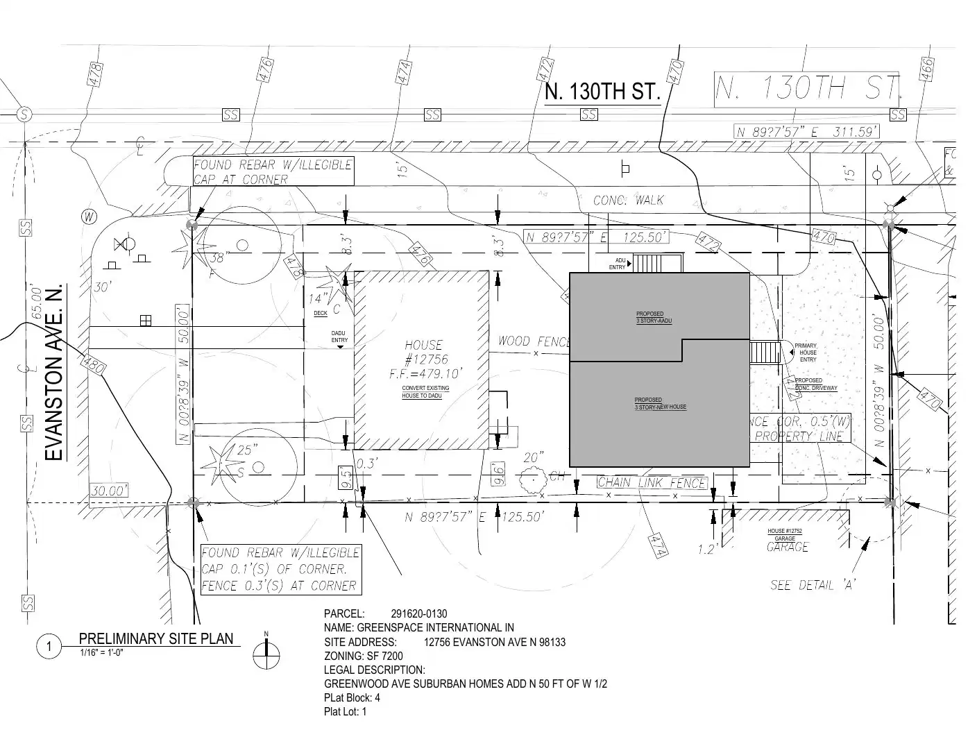 Site plan for 617 N 130th St