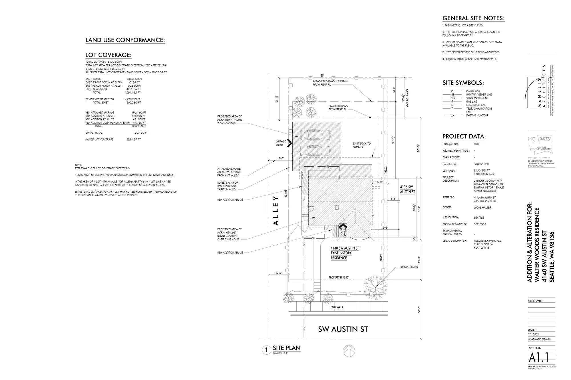 Site plan for 4140 SW Austin St