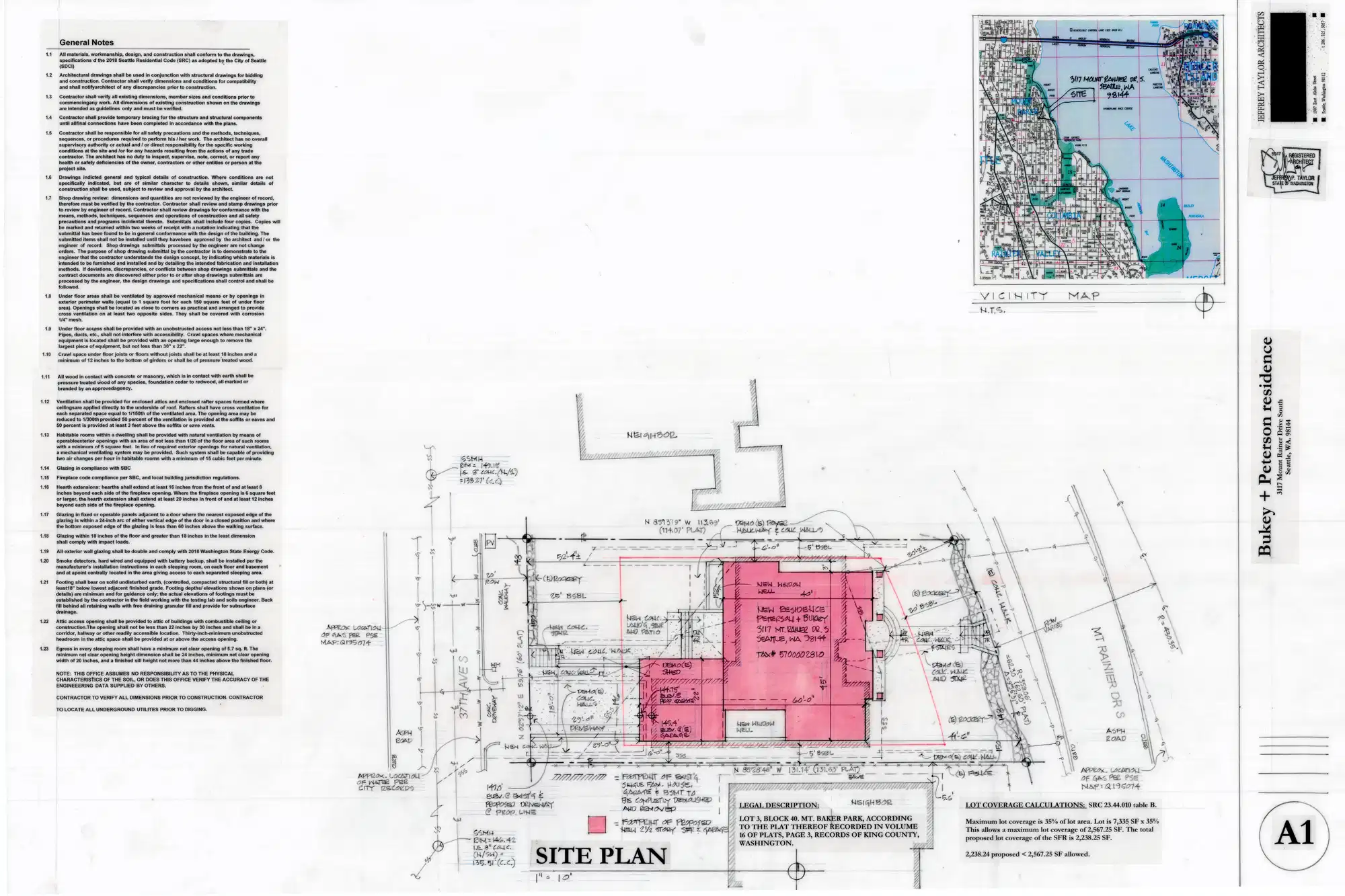Site plan for 3117 Mount Rainier Dr S