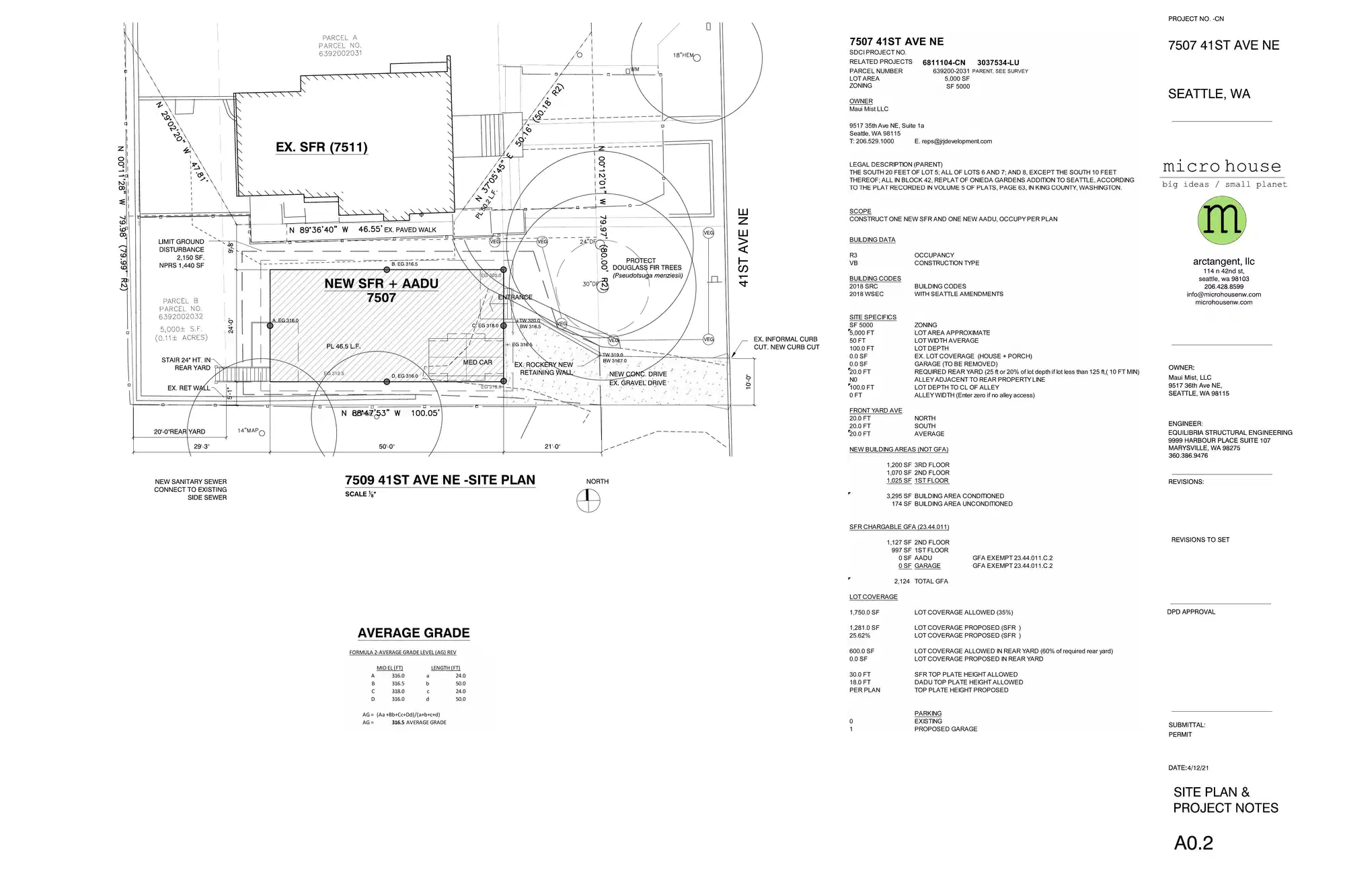 Site plan for 7507 41st Ave NE
