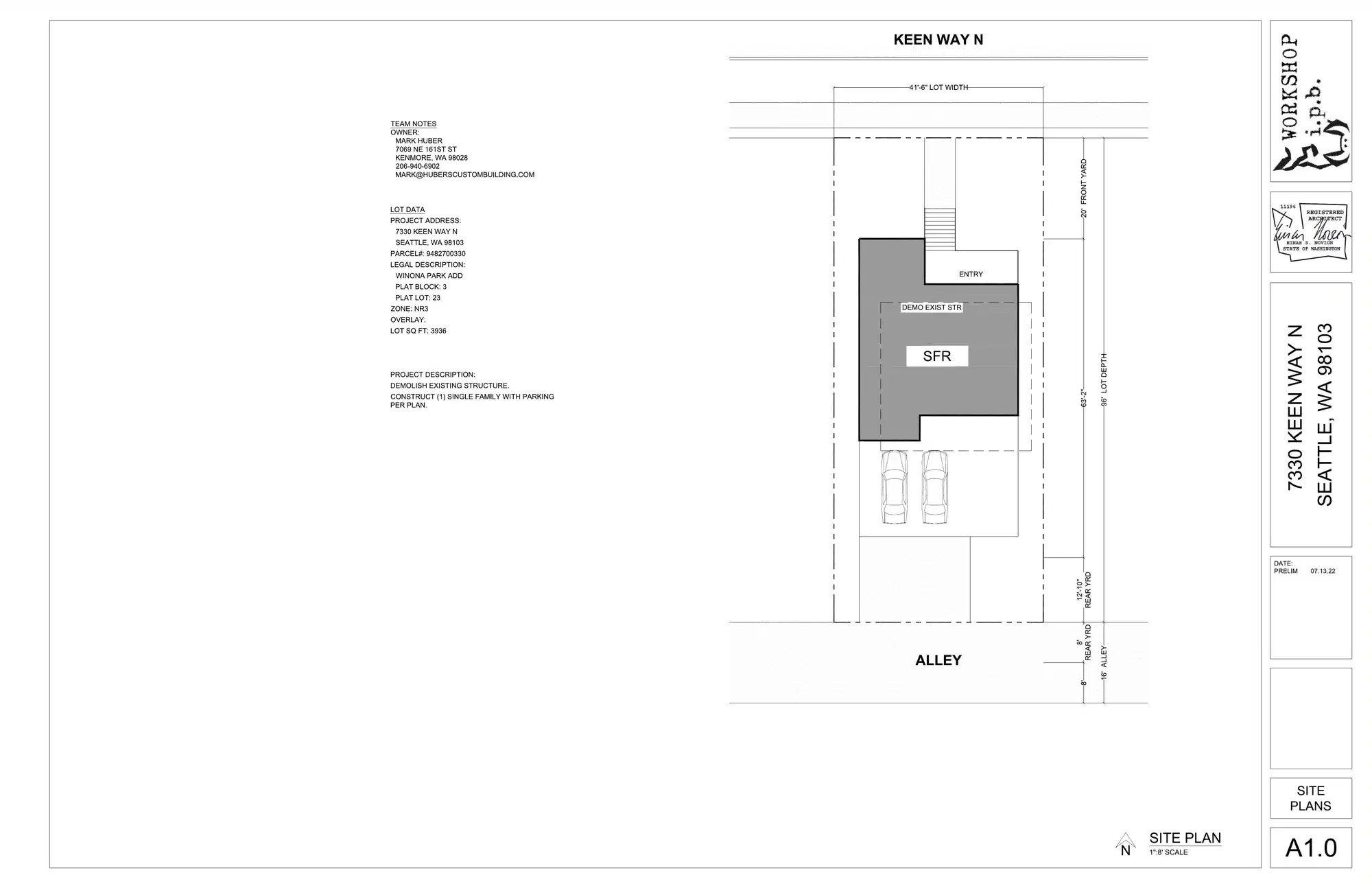 Site plan for 7330 Keen Way N