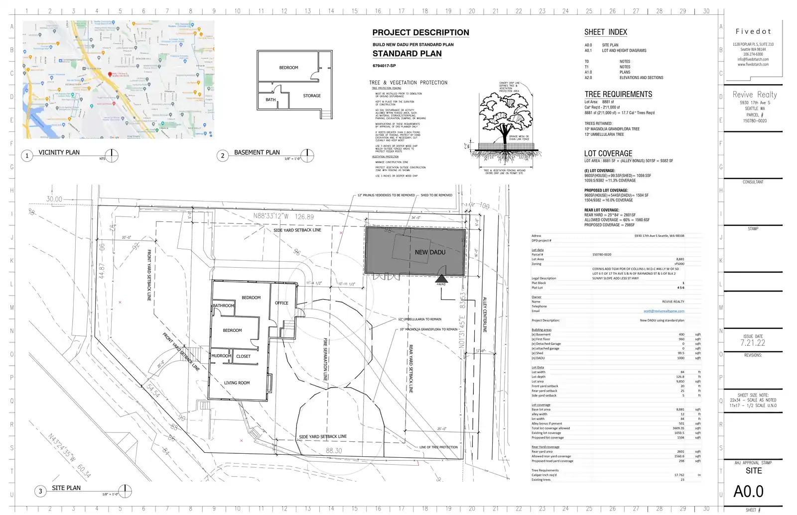 Site plan for 1712 S Raymond St