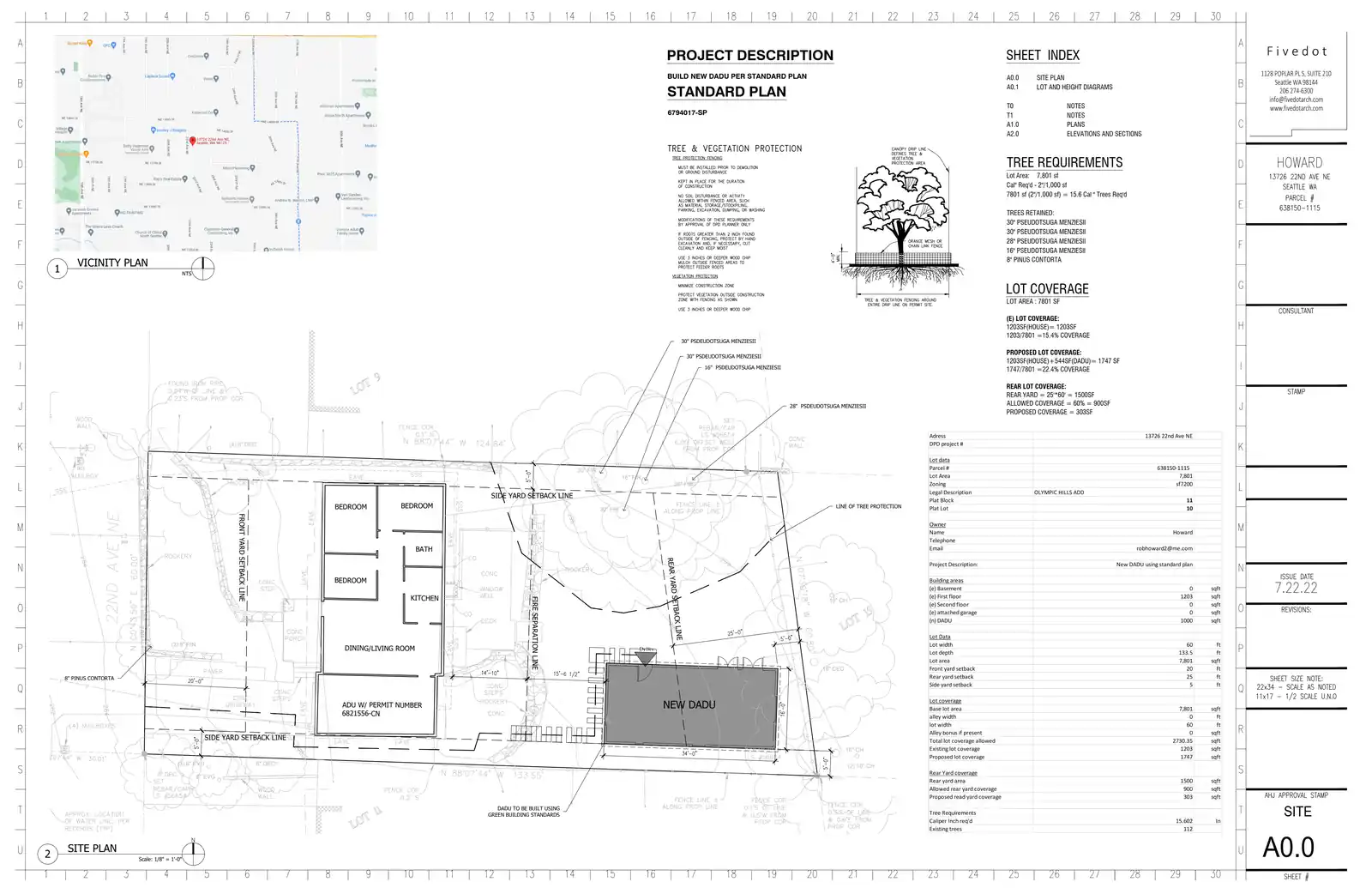 Site plan for 13724 22nd Ave NE