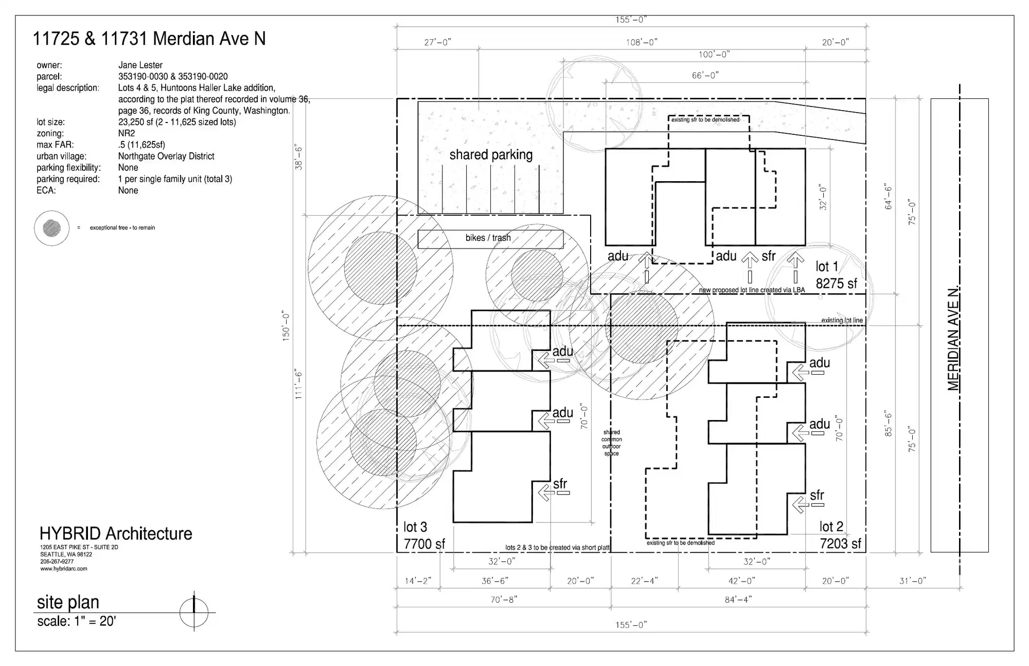 Site plan for 11731 Meridian Ave N