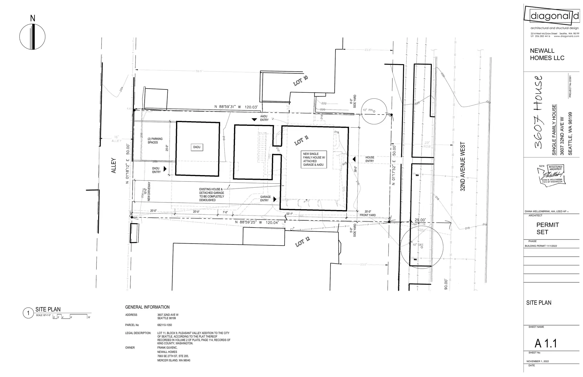 Site plan for 3607 32nd Ave W