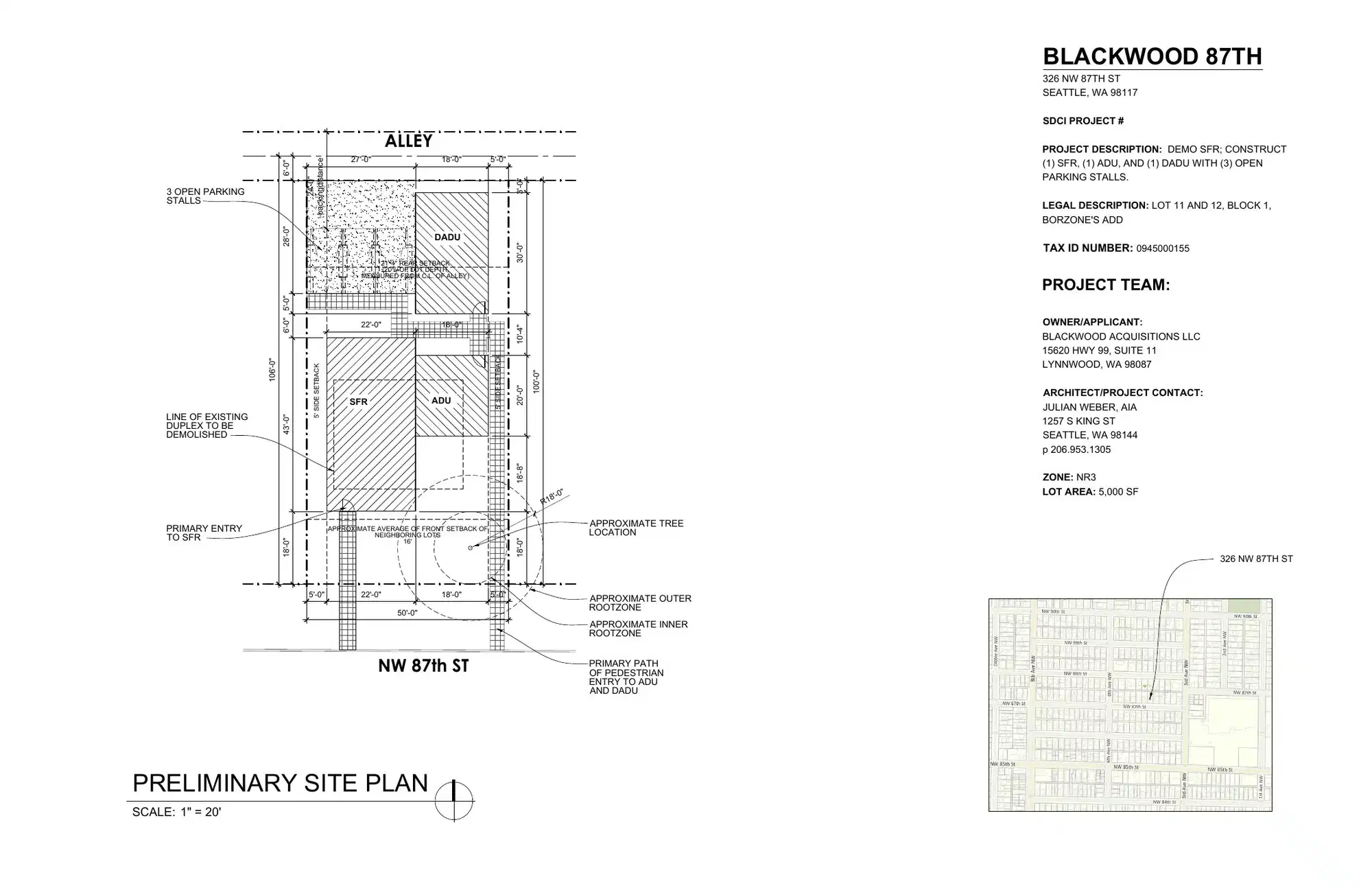 Site plan for 326 NW 87th St