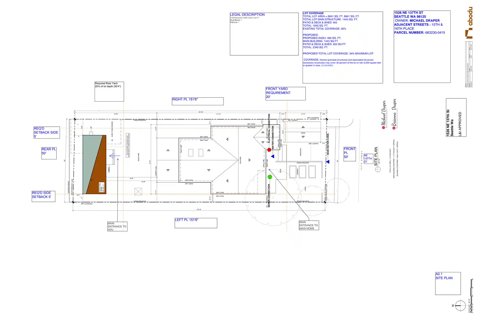 Site plan for 1524 NE 137th St