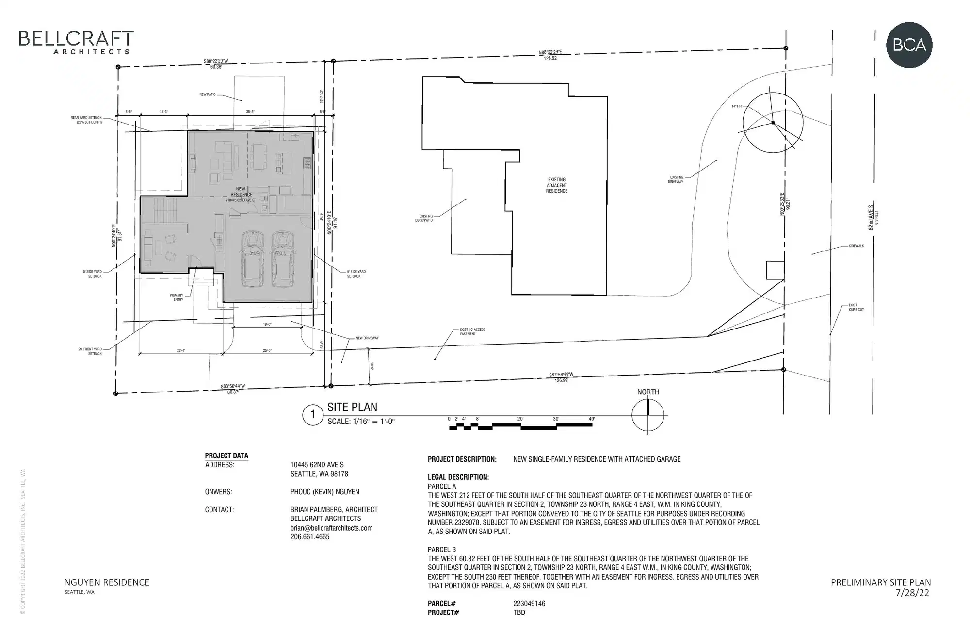 Site plan for 10445 62nd Ave S