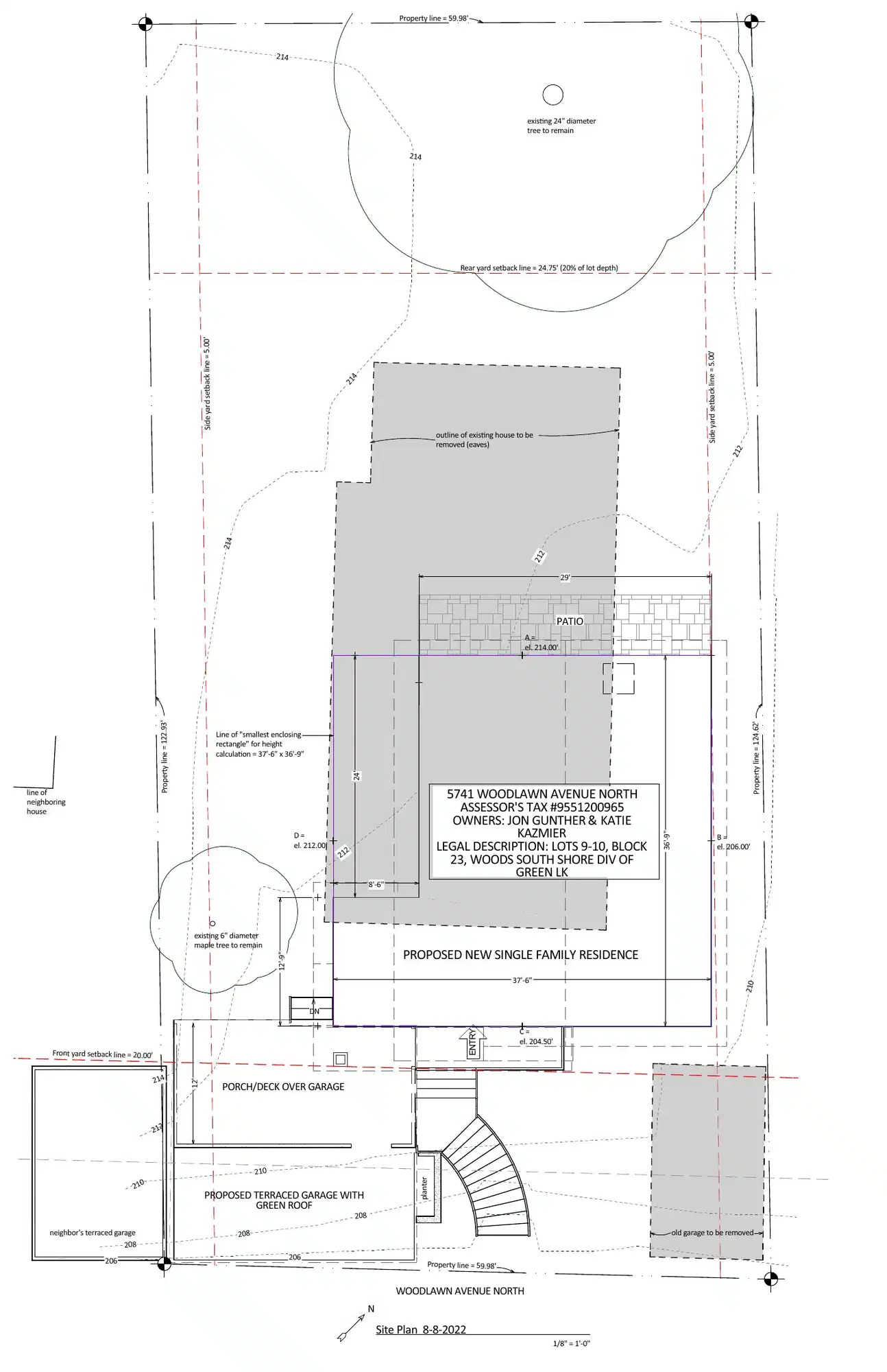 Site plan for 5741 Woodlawn Ave N
