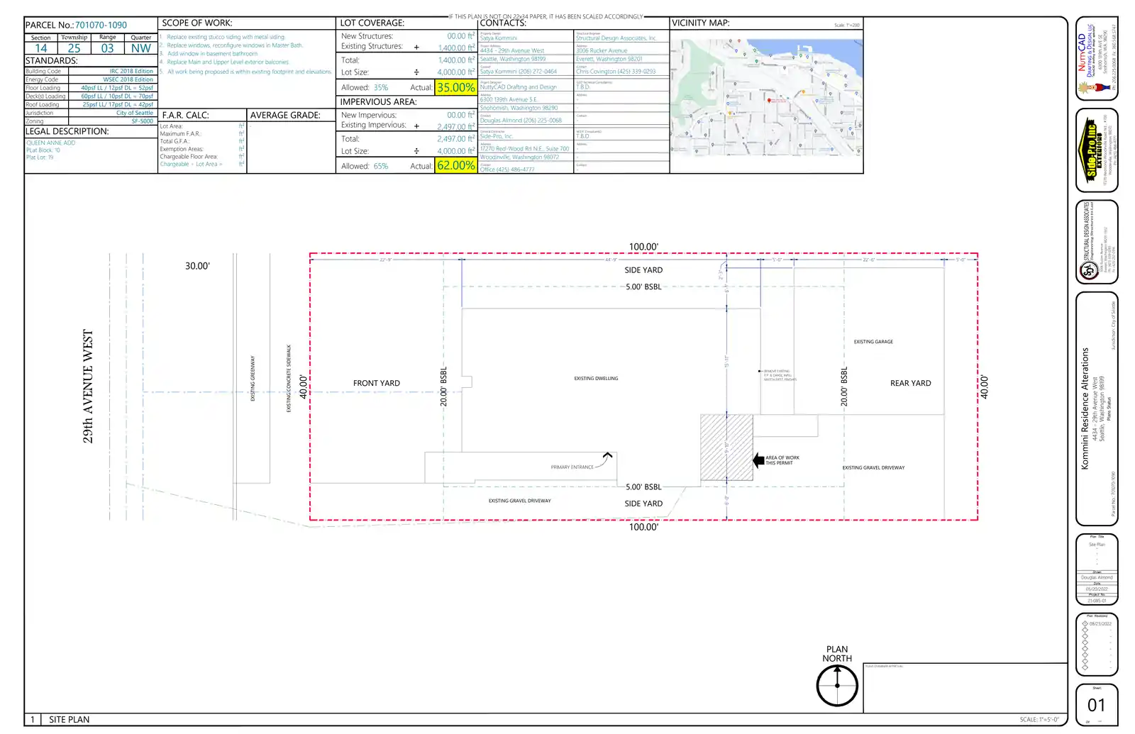 Site plan for 4434 29th Ave W