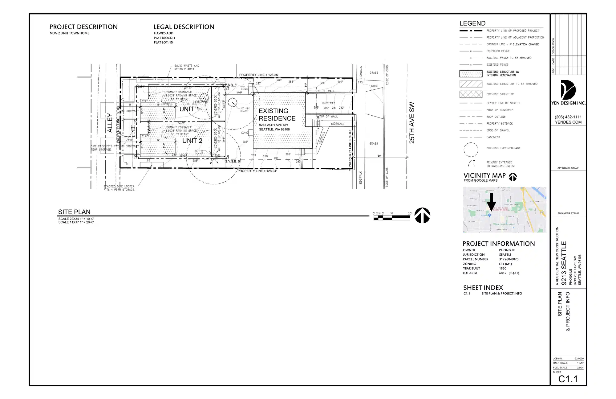 Site plan for 9213 25th Ave SW