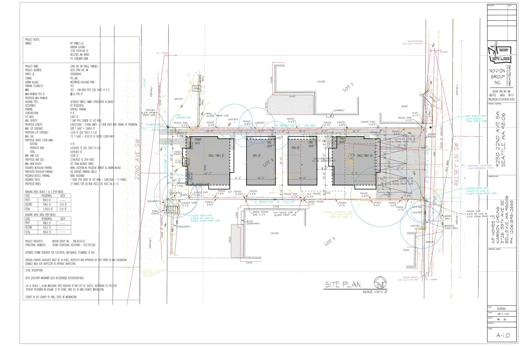Site plan for 9228 22nd Ave SW