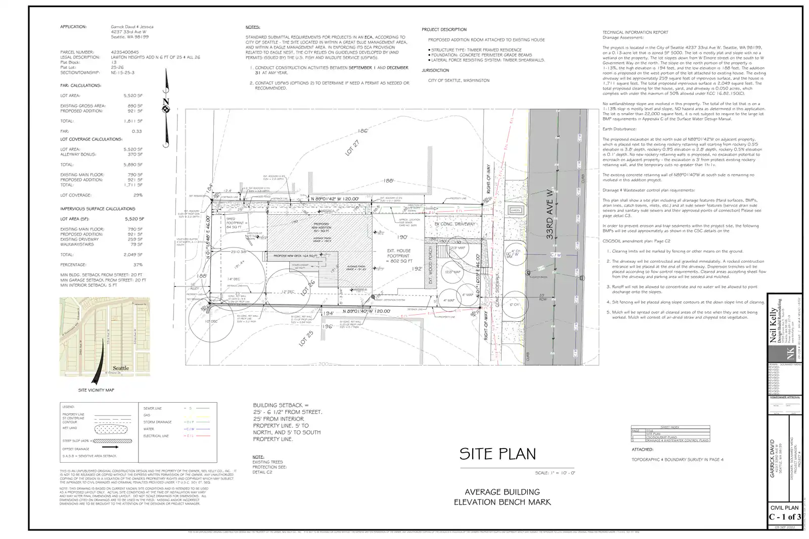 Site plan for 4237 33rd Ave W