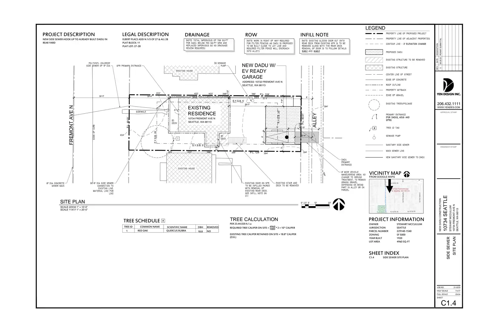 Site plan for 10732 Fremont Ave N