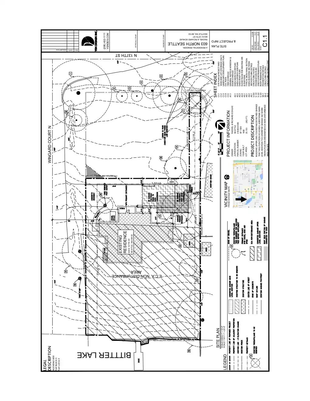 Site plan for 603 B N 137th St