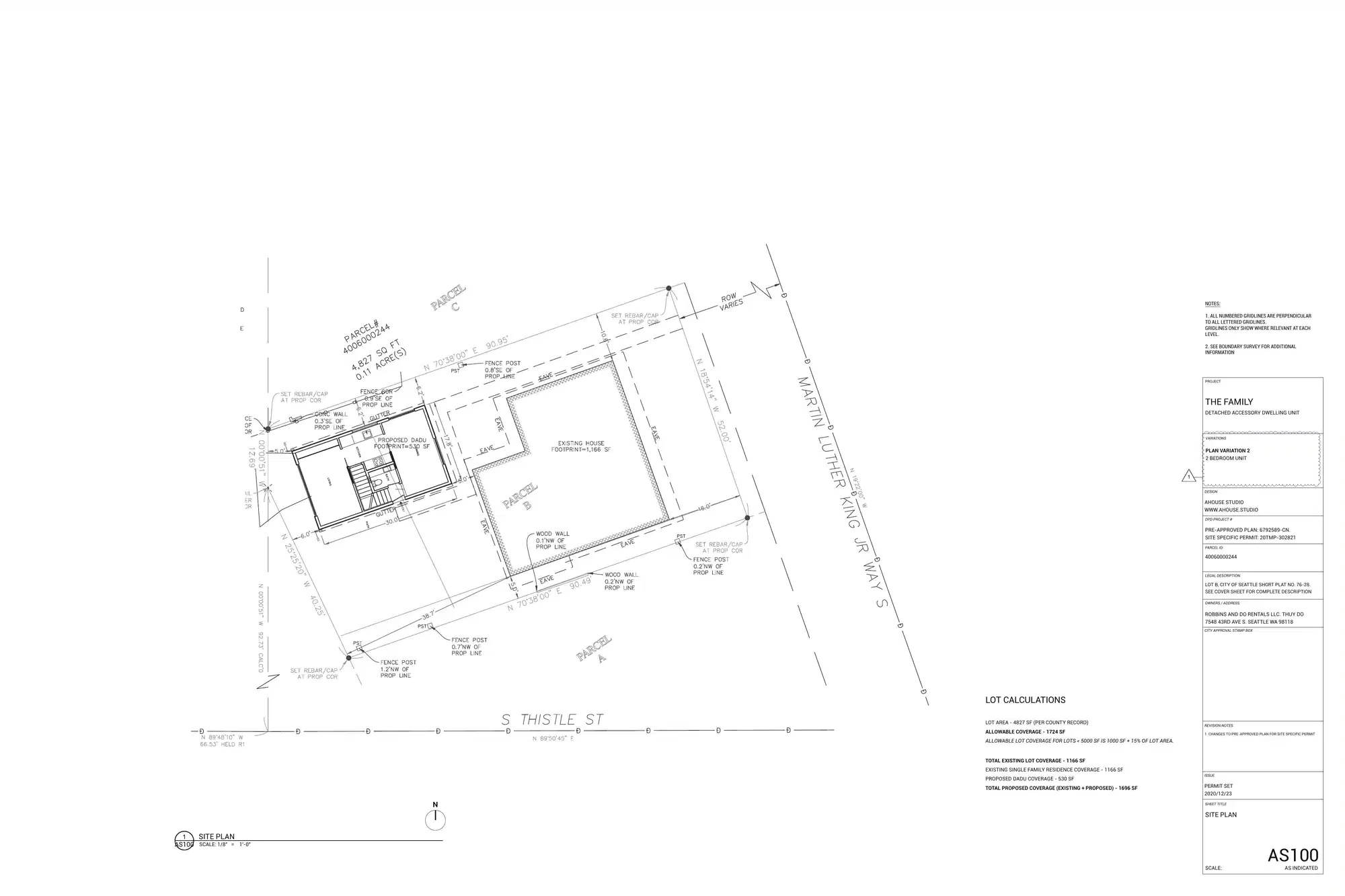 Site plan for 4607 S Holden St