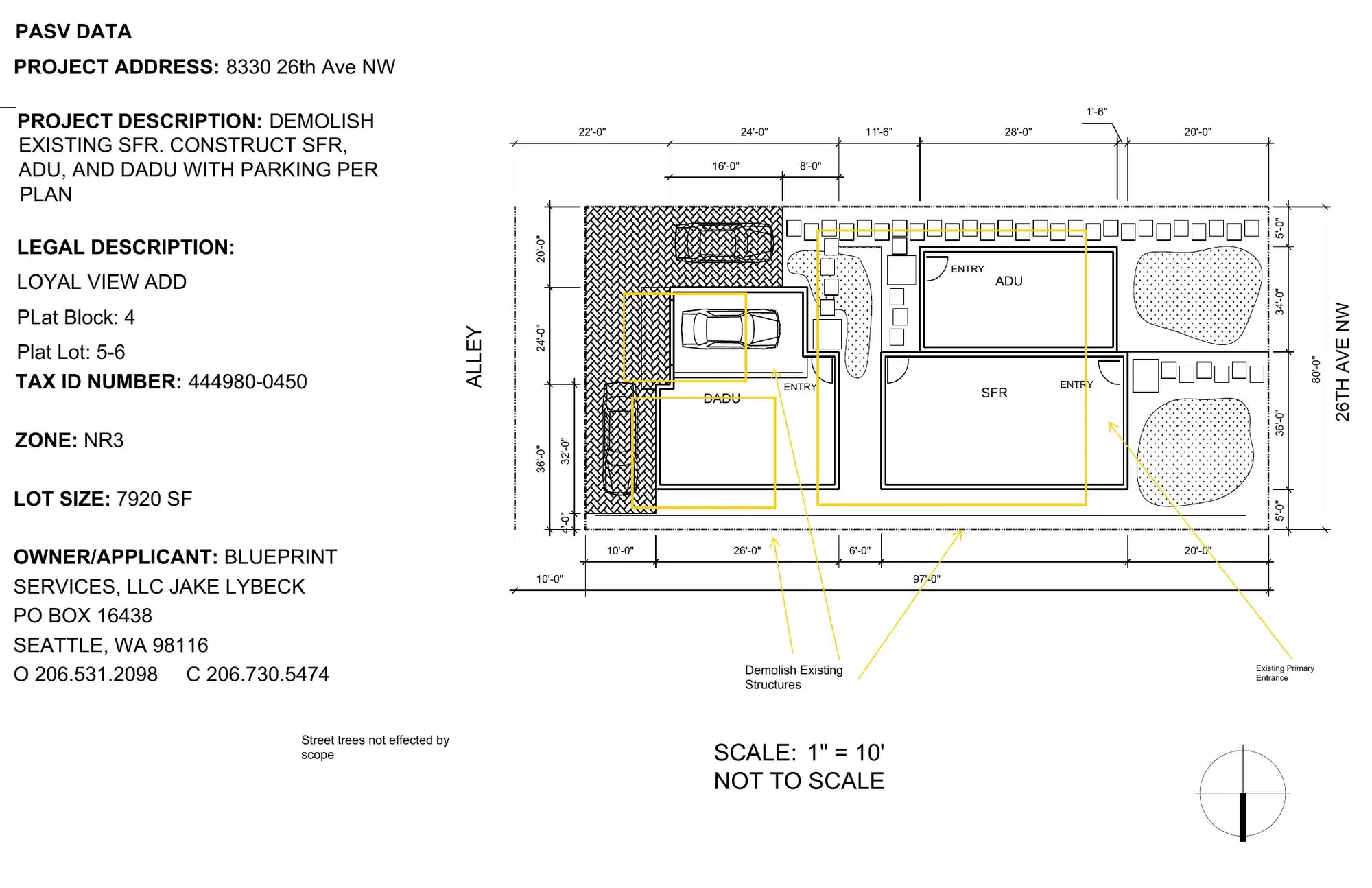 Site plan for 8334 26th Ave NW